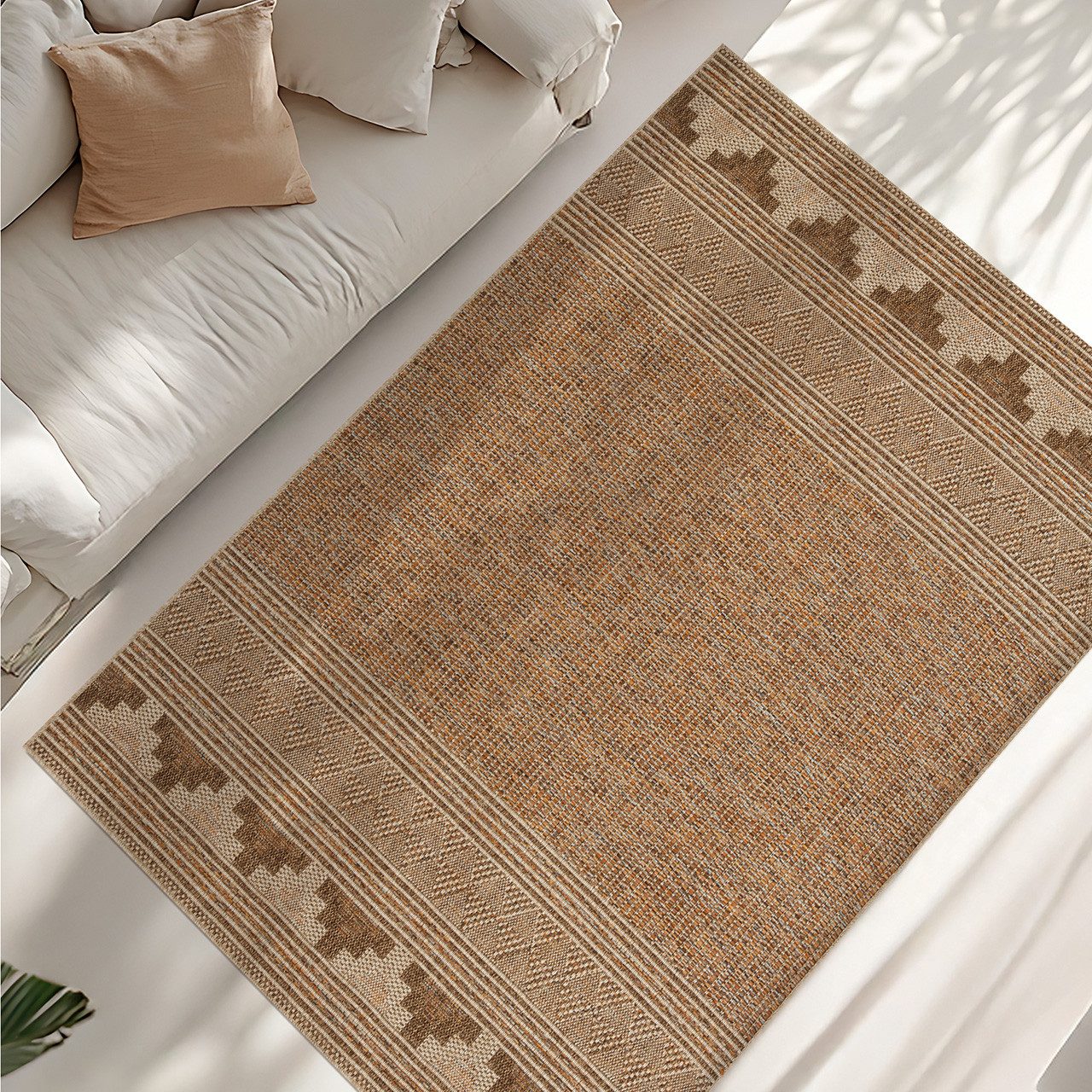 ArtUniverse Outdoorteppich ArtUniverse Outdoor Teppich Torino Cinnamon 80 x 150 cm, 80x150, Höhe: 0,9 mm