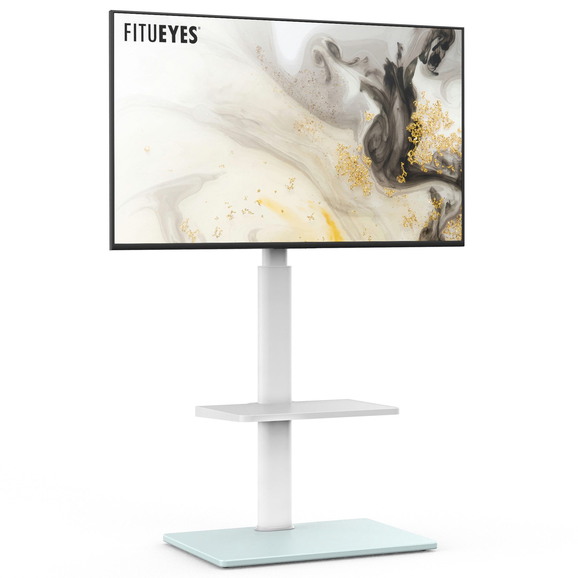 FITUEYES TV-Ständer mit höhenverstellbarer Ablage, 32-60 Zoll, (bis 60,00 Zoll, höhenverstellbar, ±35° schwenkbar, rutschfeste Füße)