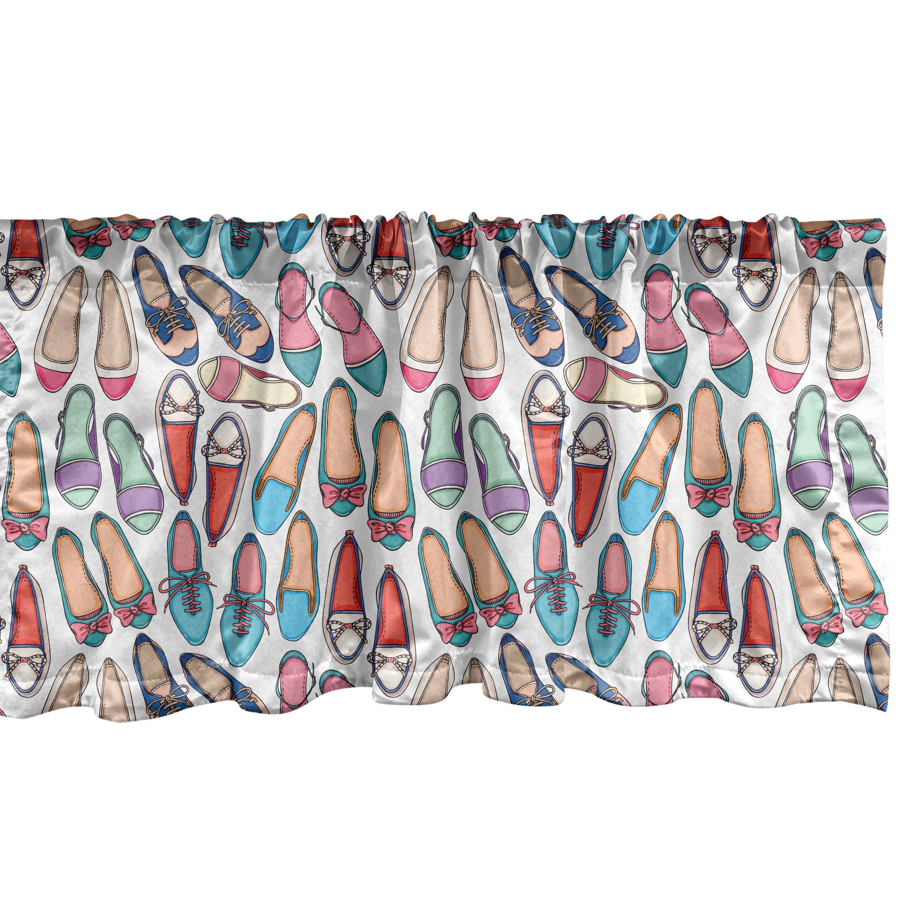 Abakuhaus Scheibengardine Vorhang Volant für Küche Schlafzimmer Dekor mit Stangentasche, Microfaser, Mode Smart Casual Schuhe Graphic