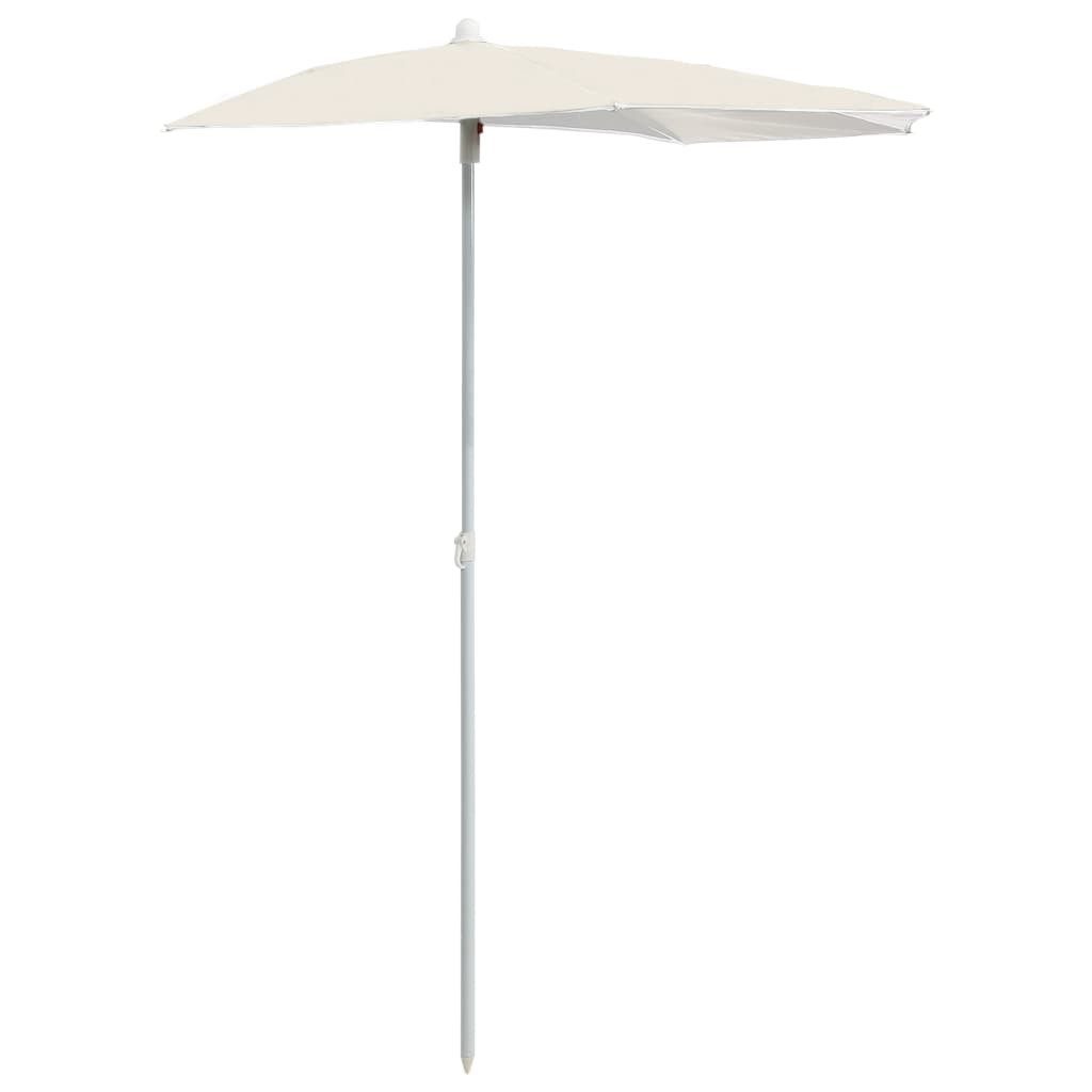 furnicato Sonnenschirm Halb-mit Mast 180x90 cm günstig online kaufen