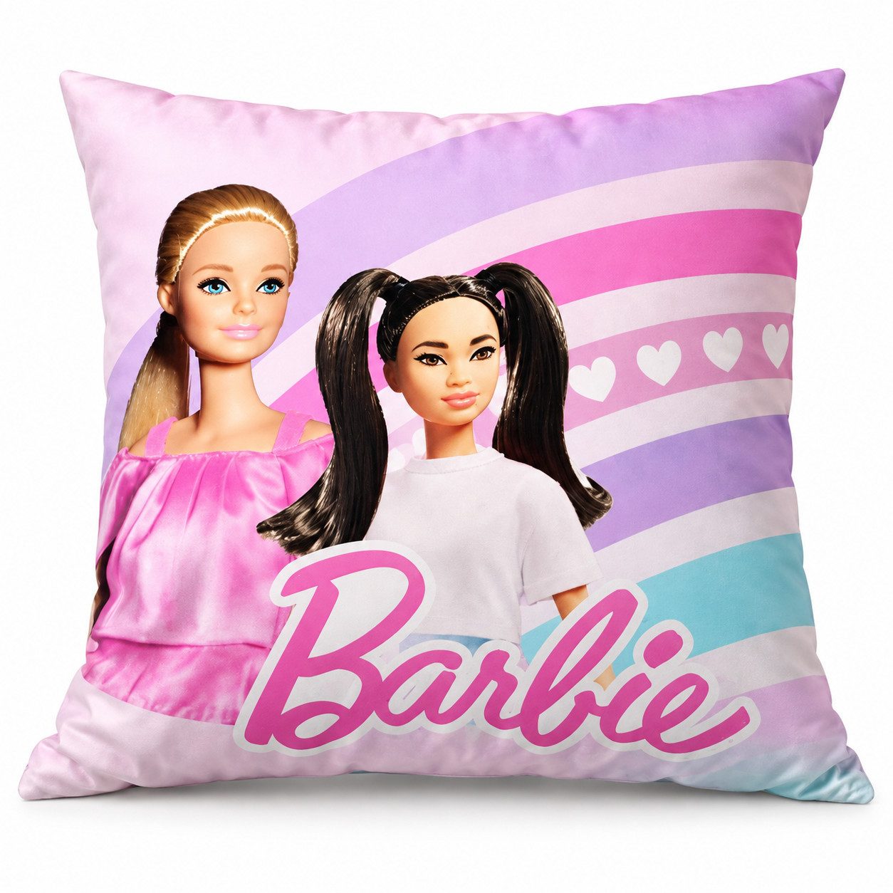 Barbie Dekokissen Barbie Mädchen Velours Kissen Dekokissen Cushion 40x40 cm