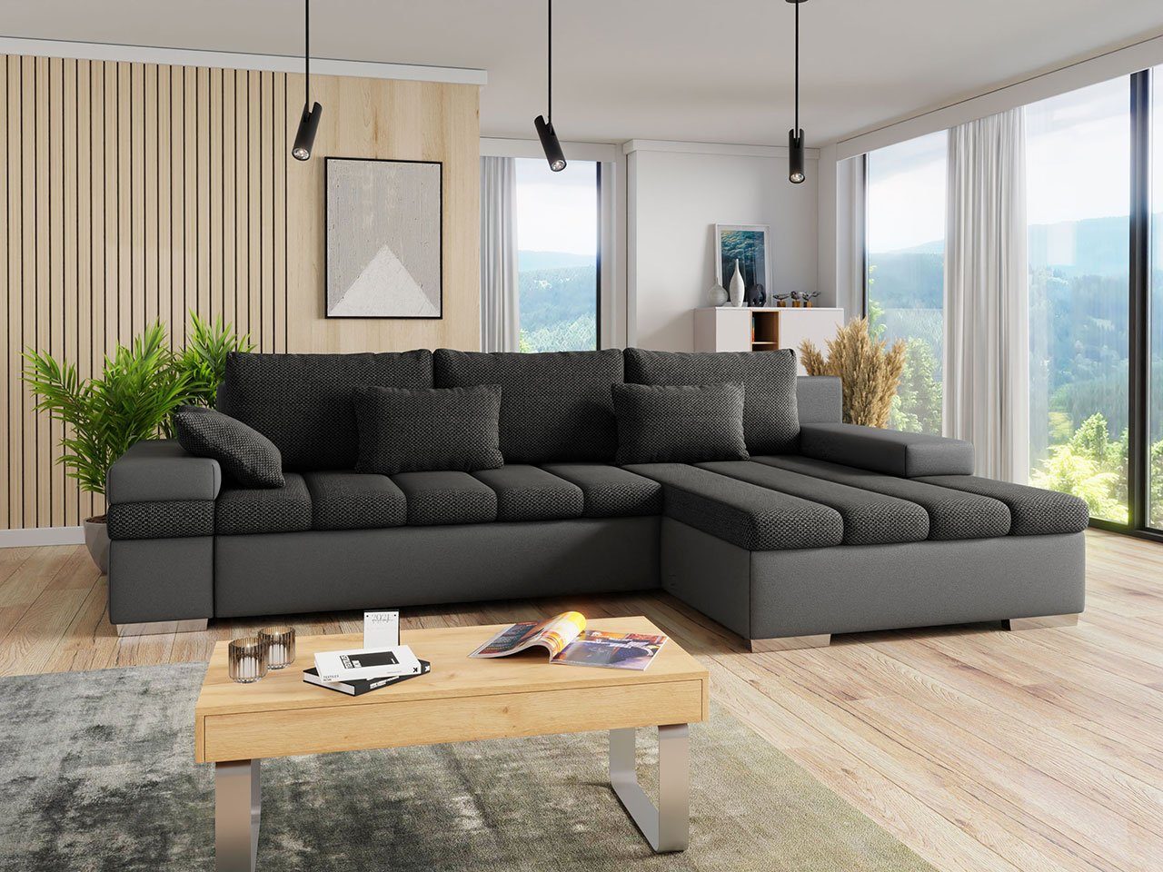 mit Bettkasten Schlaffunktion, Bangkok, Ecksofa L-Form Moderne und Couch MIRJAN24 Eckcouch,