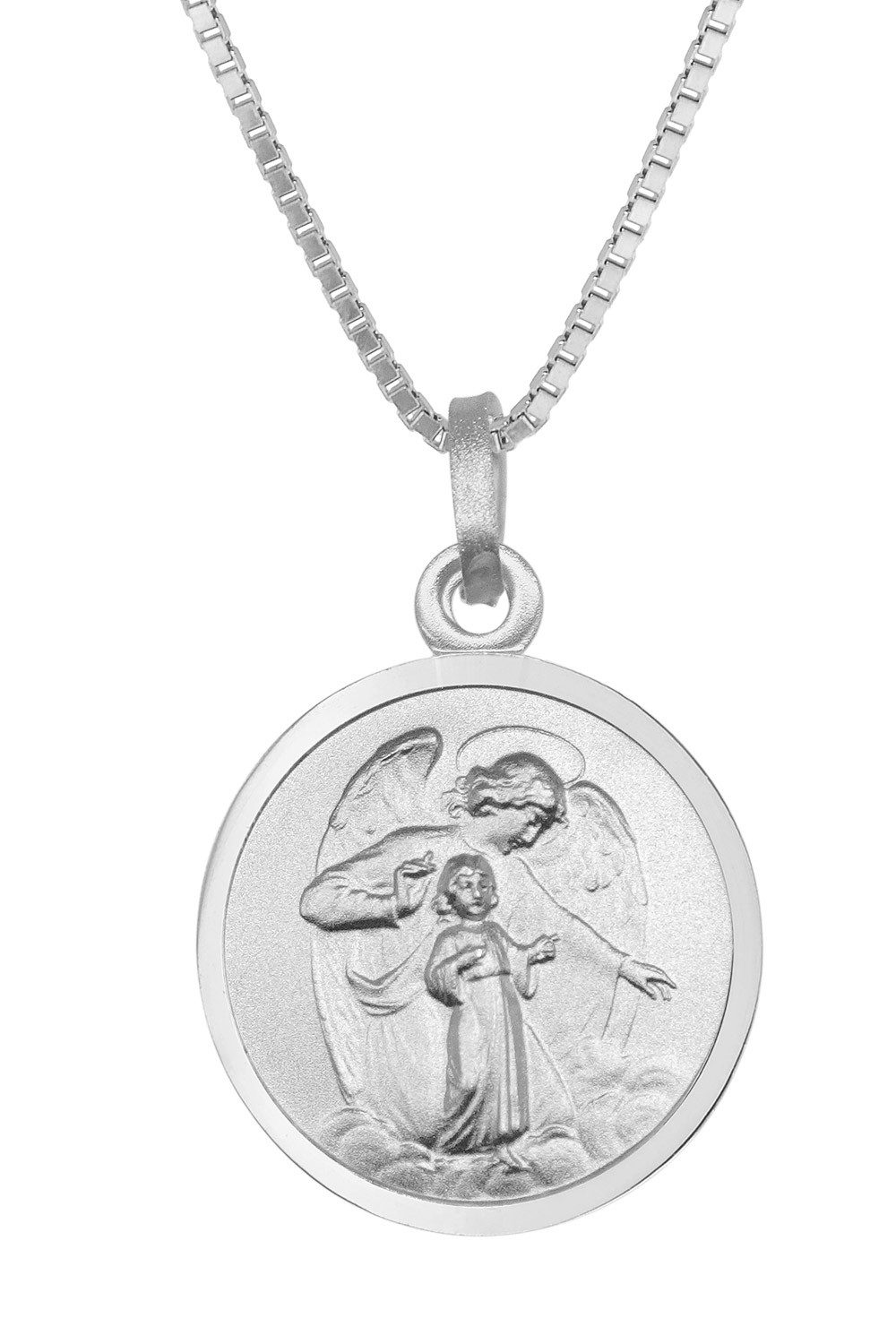 trendor Kette mit Anhänger mit Schutzengel-Anhänger Ø 18 mm 925 Silber