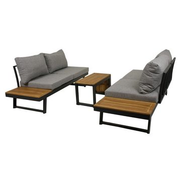 Lomadox Gartenlounge-Set HGA-120, Gartenmöbel Lounge Sitzecke FARO-120 aus Akazie, 3-tlg 175/70/70 cm