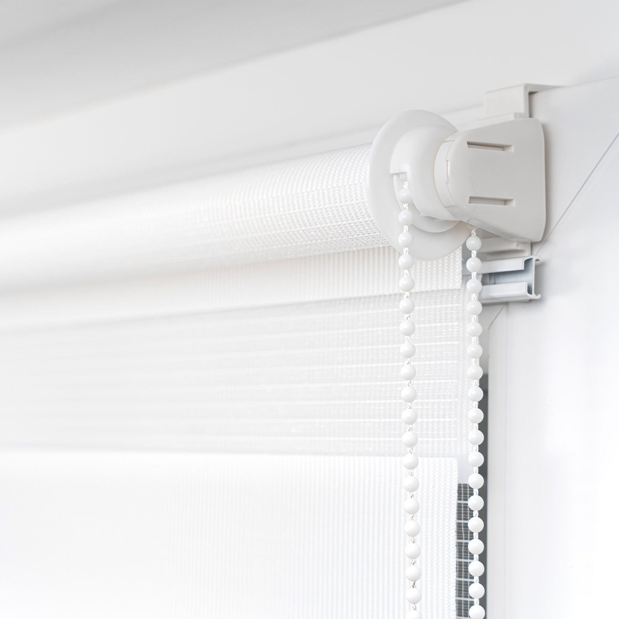 Doppelrollo Premium Klemmfix Doppelrollo / Duo Rollo, 30 x 120 cm, weiß, Victoria M., blickdicht, ohne Bohren, freihängend, Klemmfix