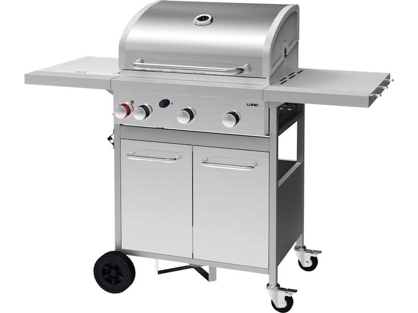 Lund Gasgrill Gasgrill 12,8kW, 3+1 Brenner, Edelstahl, Gasgrill 12,8kW, 3+1 Brenner, Edelstahl, Gasgrill 12,8kW, 3+1 Brenner, Edelstahl