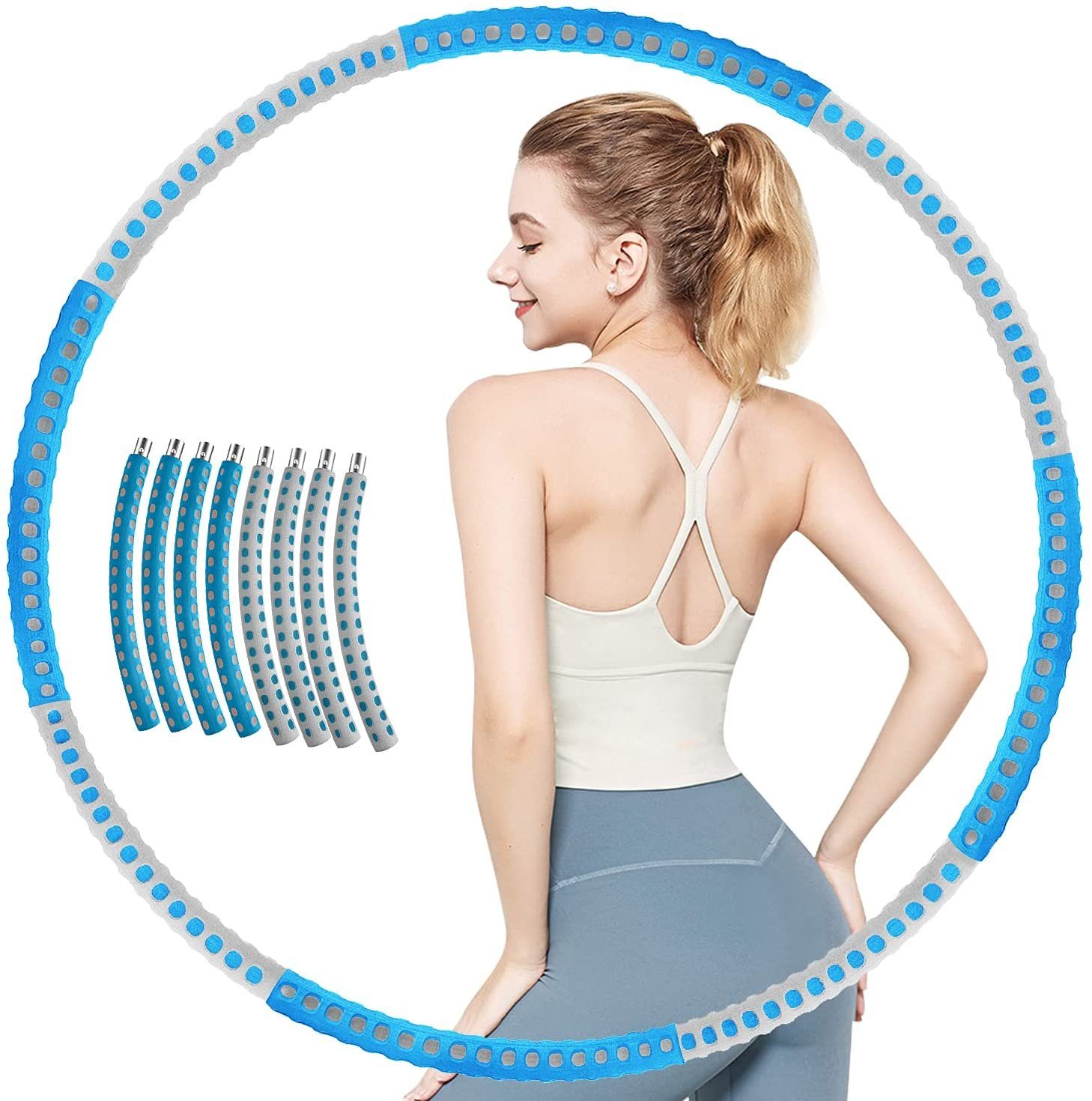 Markenwarenshop-Style Hula-Hoop-Reifen Hula Hoop Reifen für Erwachsene stabilem Edelstahlkern verstellbar