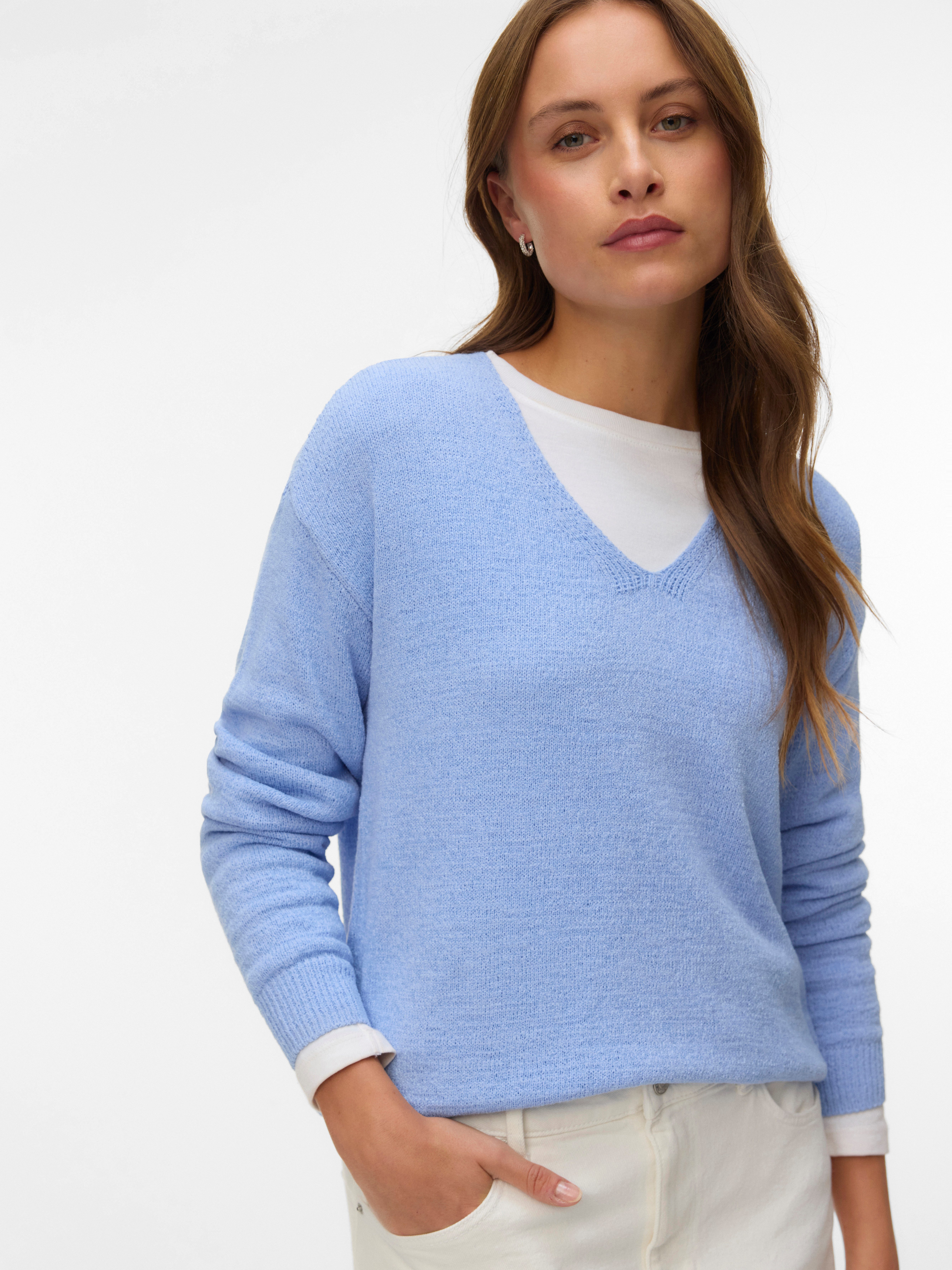 Vero Moda Strickpullover VMCHARITY LS V-NECK PULLOVER NOOS
