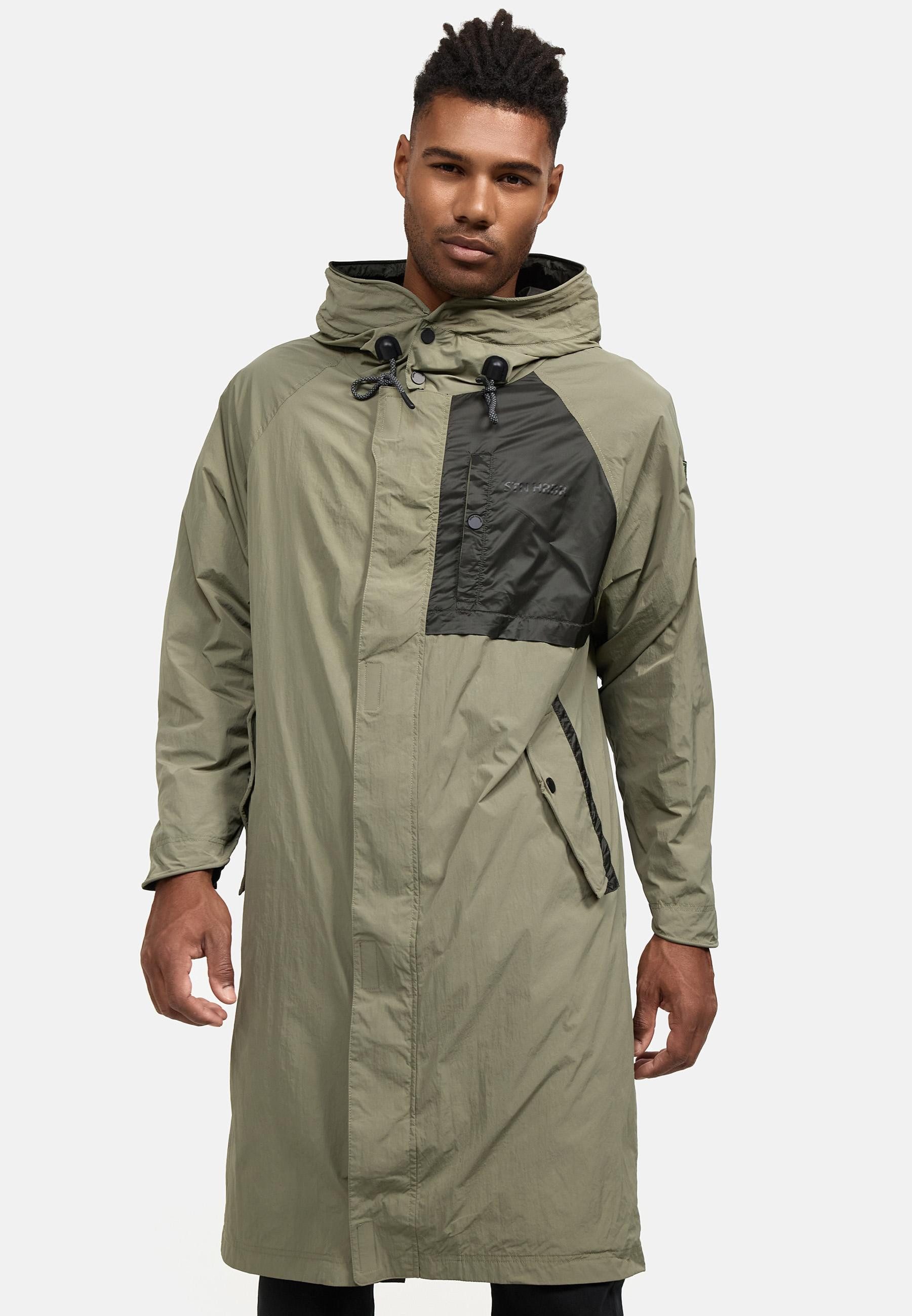 Stone Harbour Regenmantel Zafaar Lange Herren Regenjacke mit Kapuze