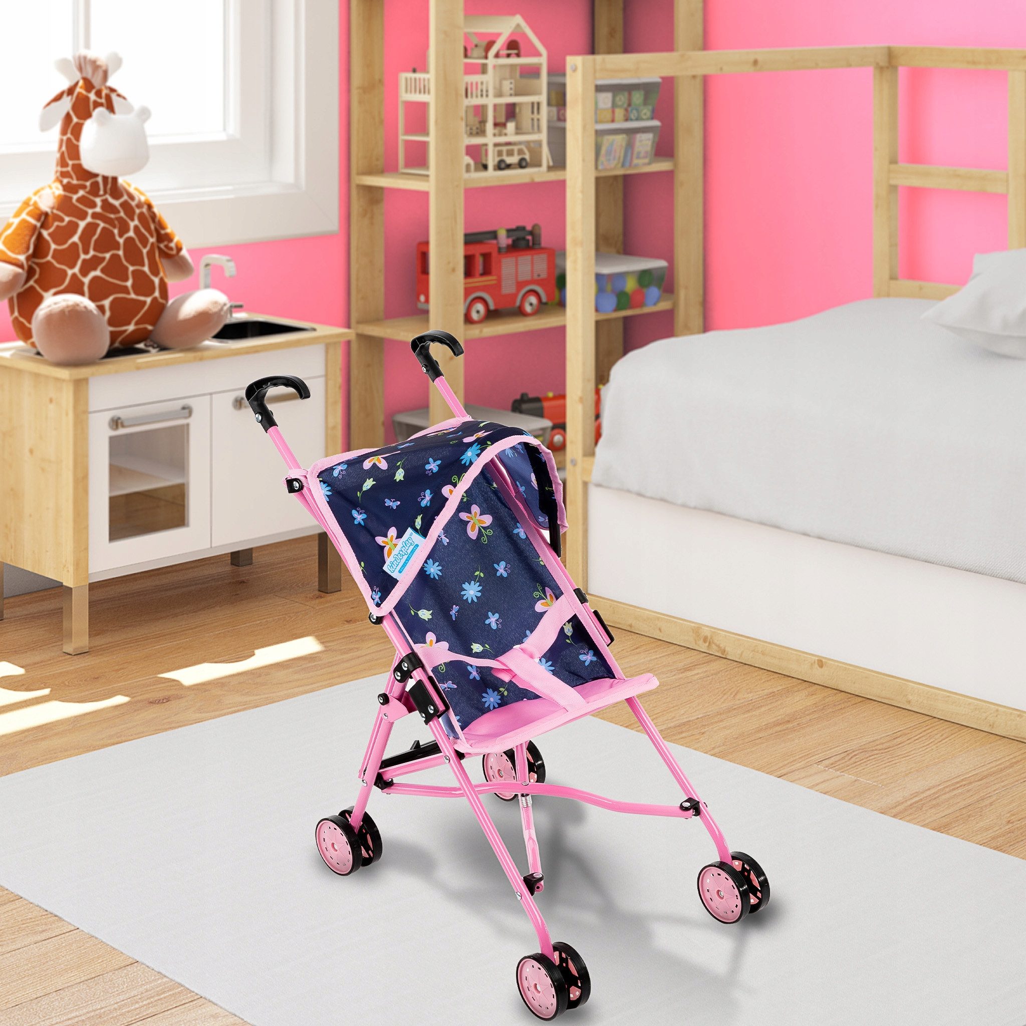 Kinderplay Dolls & Strollers Puppenbuggy Puppenwagen Buggy – leicht & klappbar – Spielspaß für Kinder – Bild 2 von 5