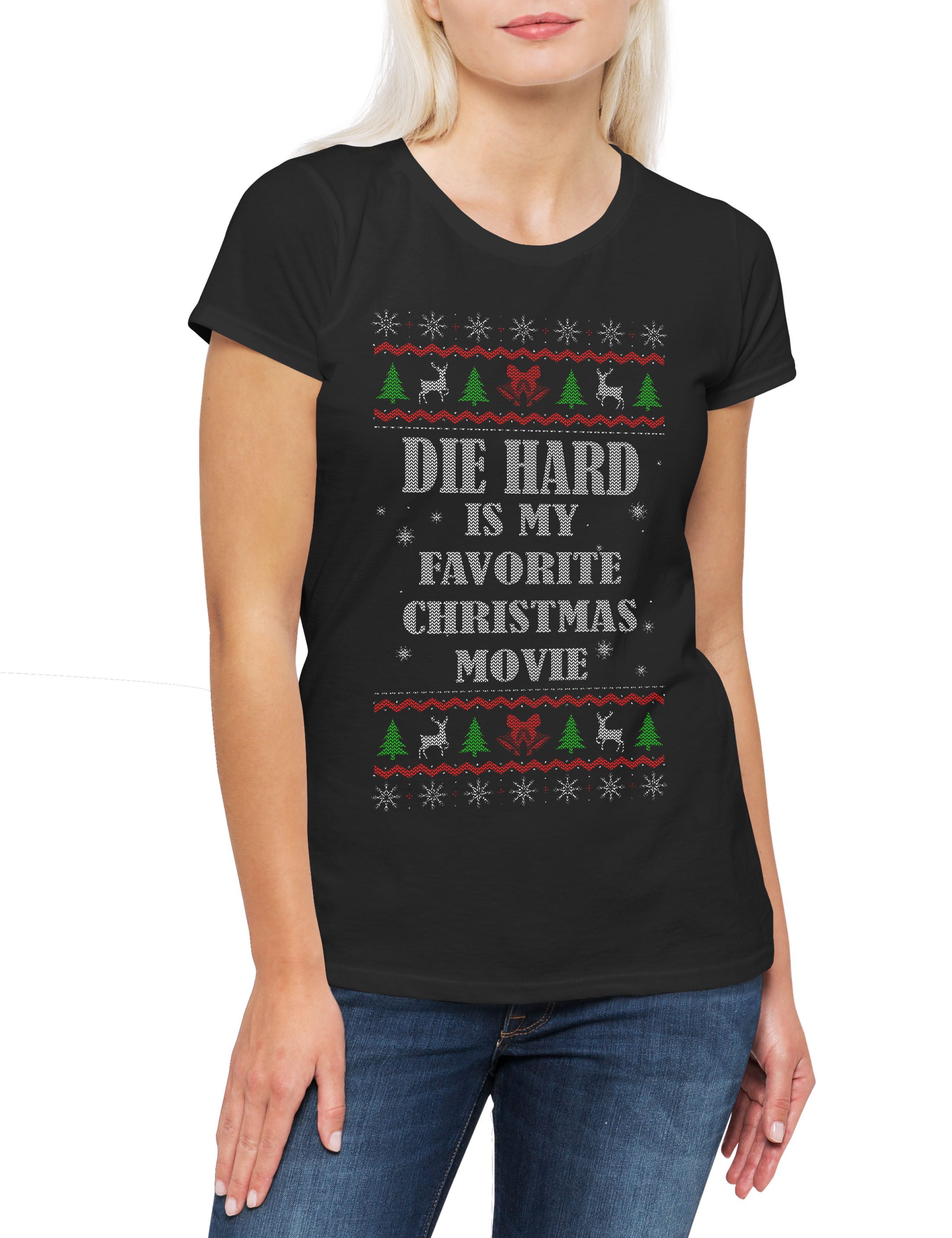 Print-Shirt My Favorite Christmas Movie Damen T-Shirt Merry Hard Santa Die Langsam