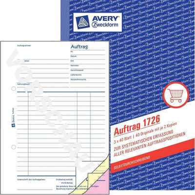 Avery Zweckform Kugelschreiber AVERY Zweckform Formularbuch "Auftrag", SD, A5, 3