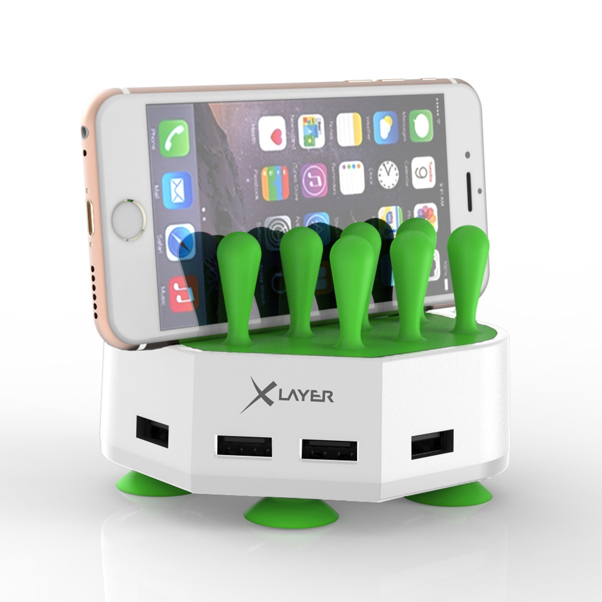 Ladegerät XLayer Family Charger Mini 4-Port USB Smartphone-Ladegerät