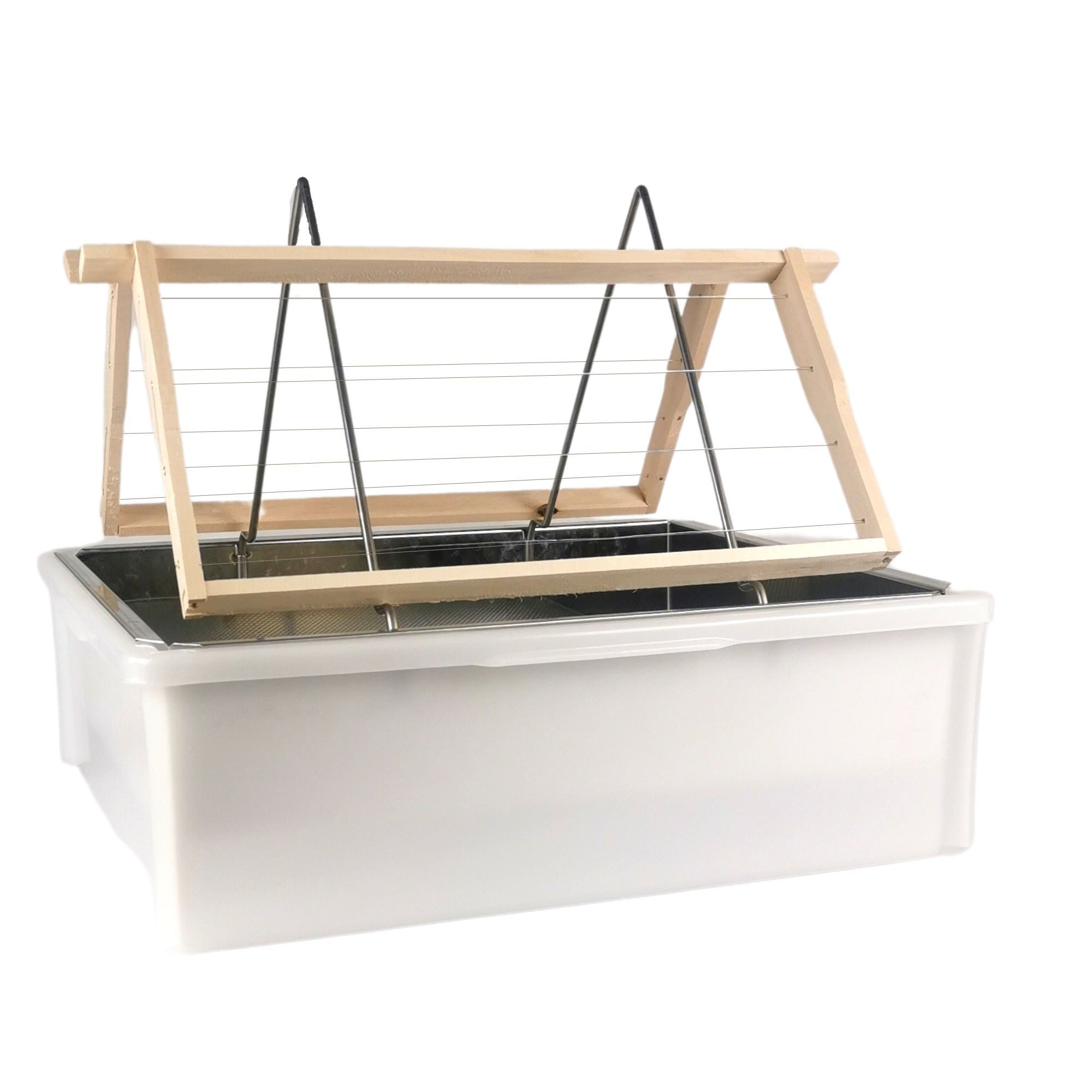 Siegerland Bienenbeute EG2 Entdecklungsgeschirr Edelstahl mit Kunststoffwanne für 2 Personen, Edelstahl, inkl. Abstellrost