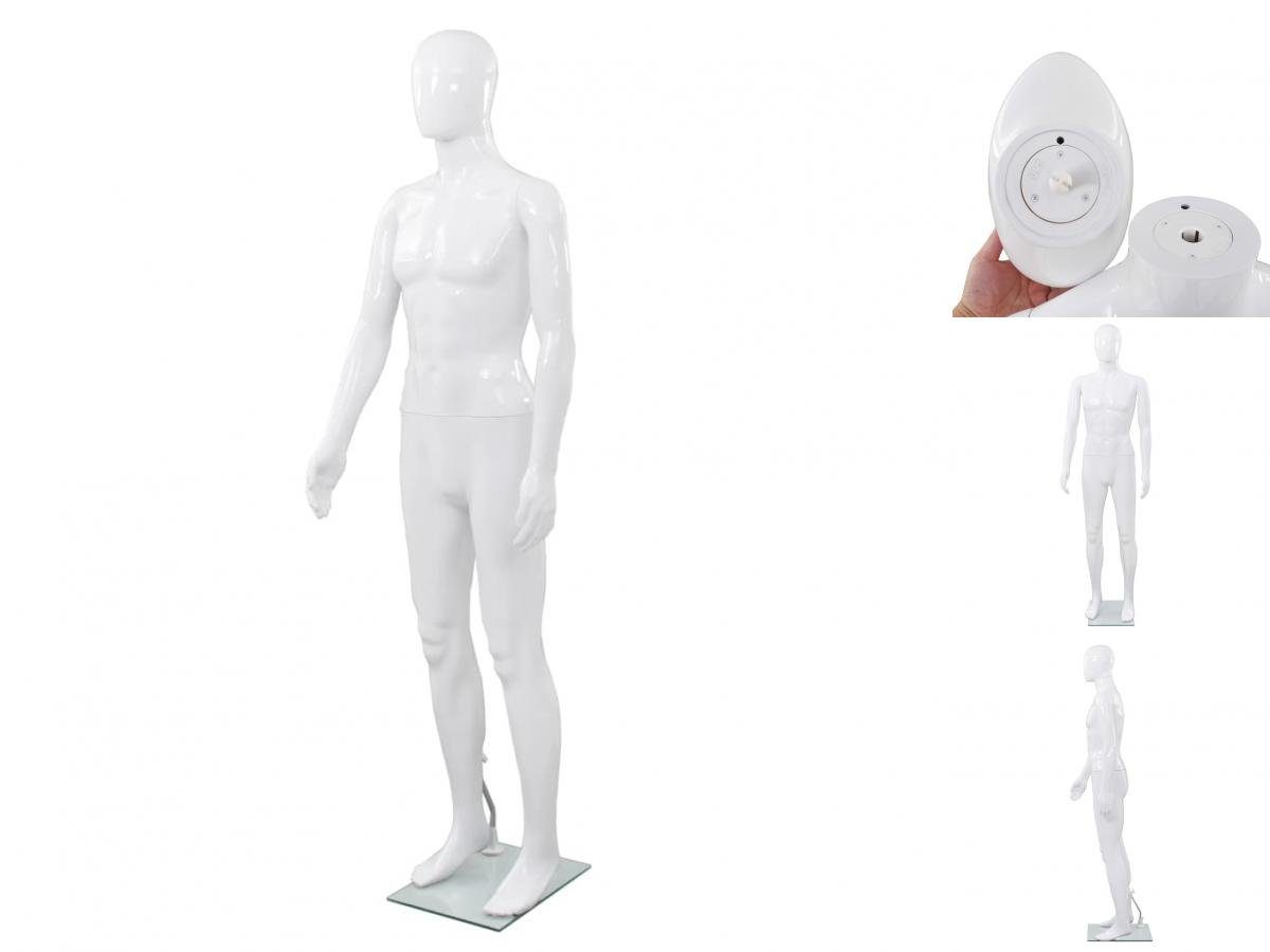 Schneiderpuppe Männliche Schaufensterpuppe mit Glassockel Weiß 185 cm