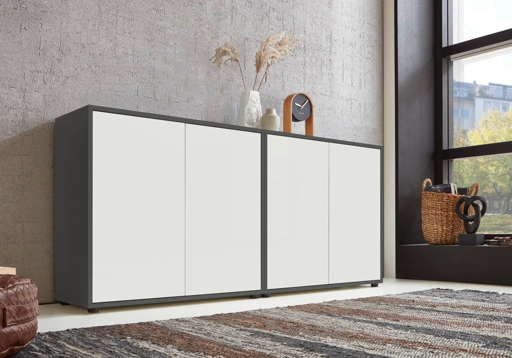 moebel-dich-auf Sideboard BEN Set 2 (4 Türen, in verschiedenen Farben), Push-to-open-Funktion