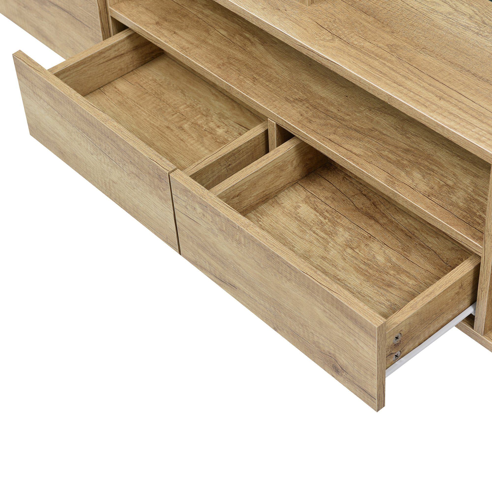 HAUSS SPOLE TV-Schrank TV-Schrank Fernsehtisch TV Board TV- Lowboard (1-St., Weiß, 200 cm) LED-Beleuchtung