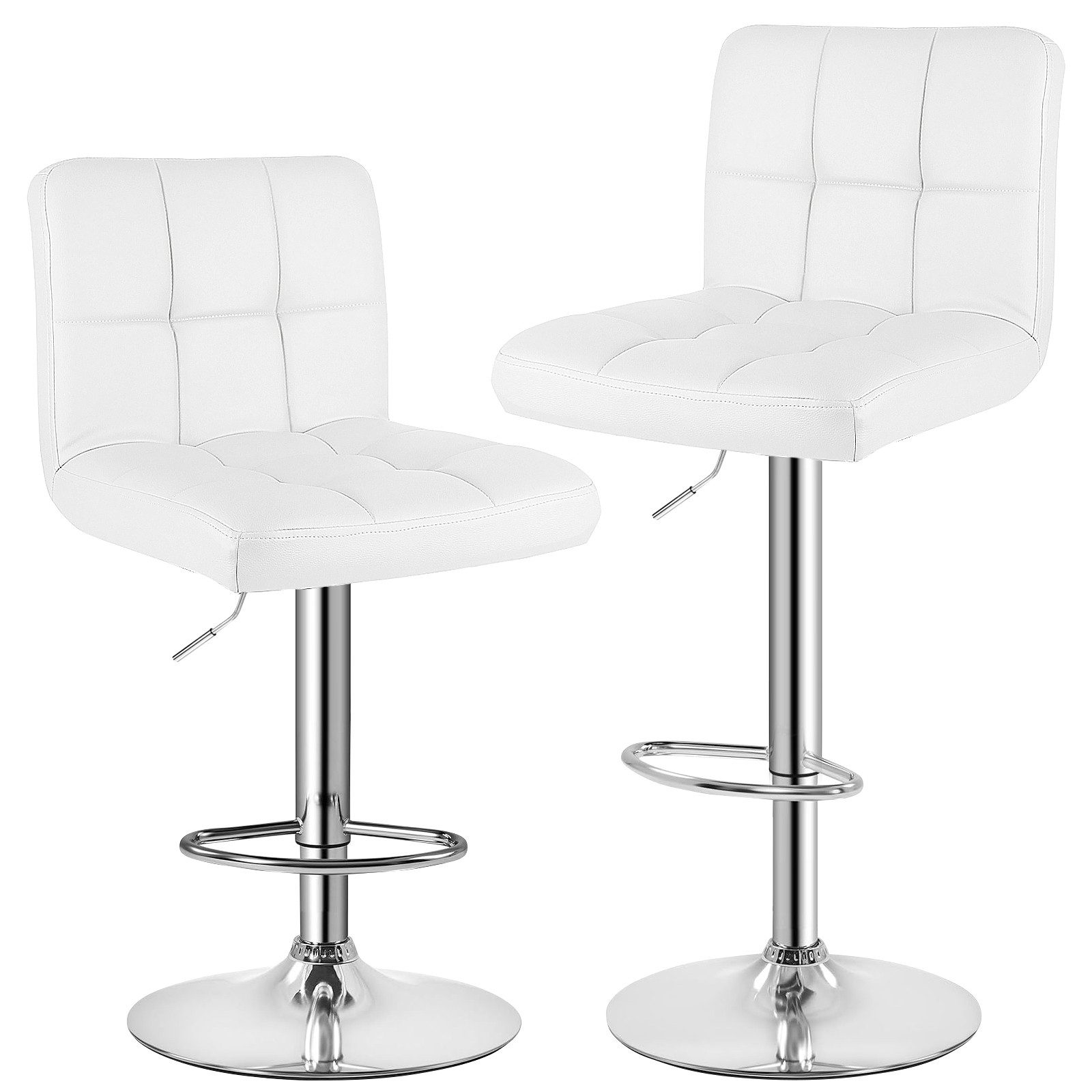 Gywowken Barhocker 2er Set - Barhocker mit Lehne - Höhenverstellbar - 360° Drehbar (Set, 2er), PU-Leder Gepolsterter Barstuhl mit …