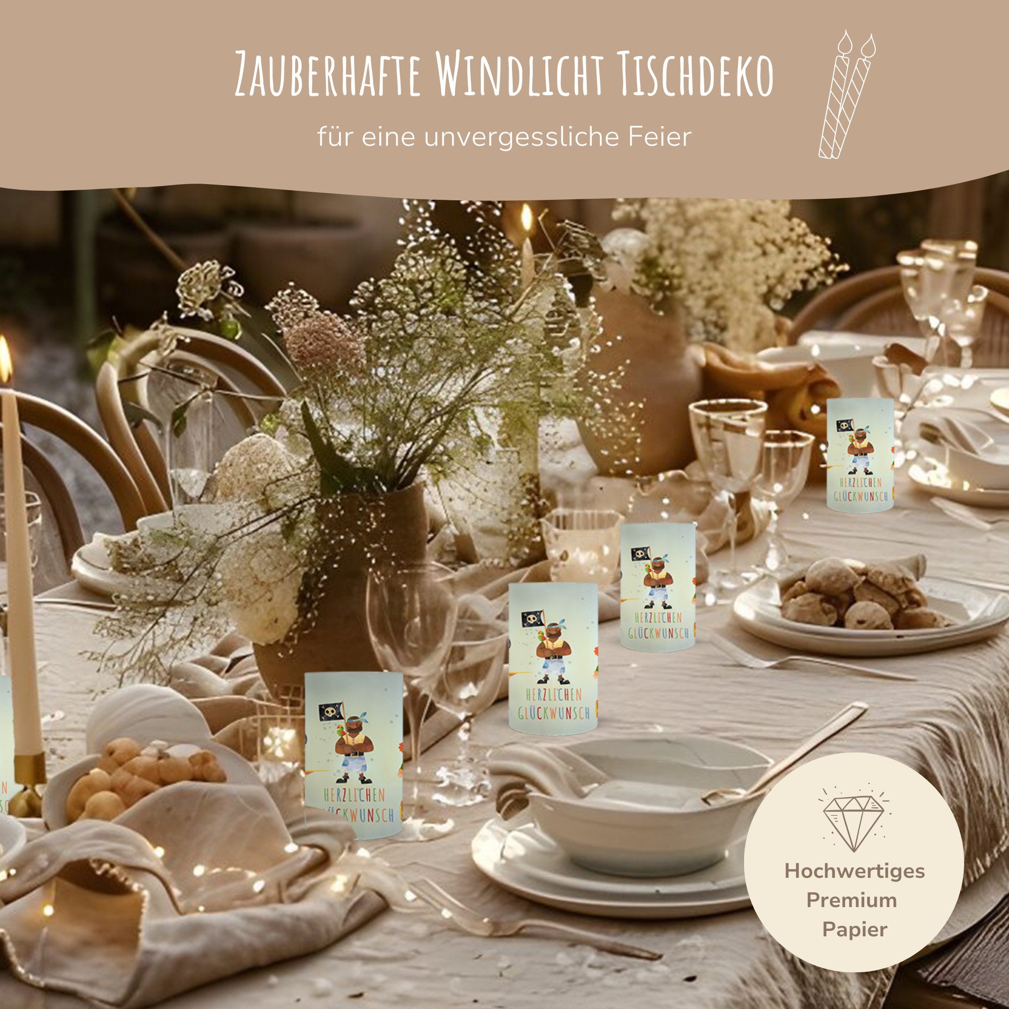 MeinBaby123® Papierdekoration 10 Kindergeburtstag Windlichthüllen, Teelicht günstig online kaufen