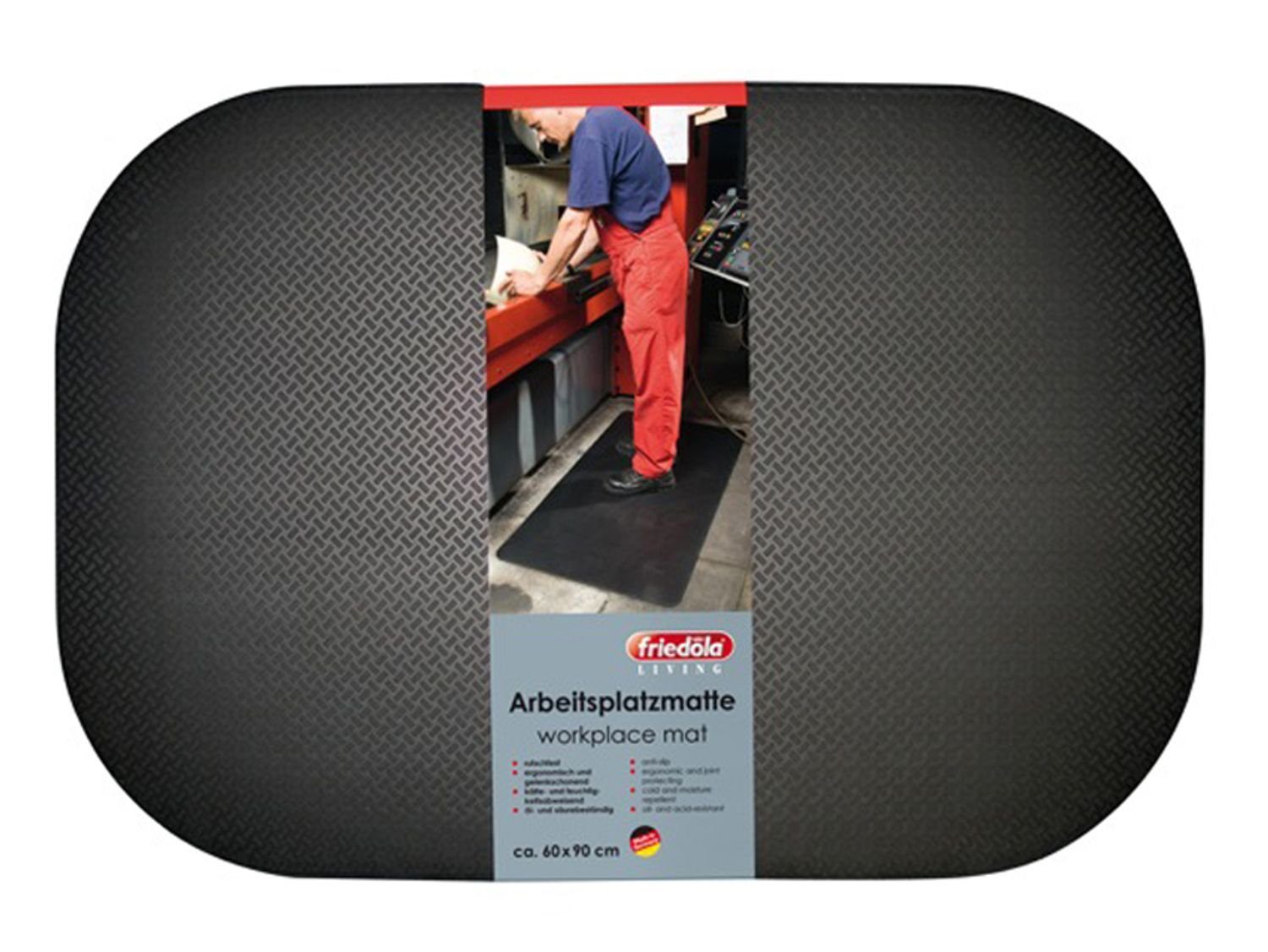 Friedola Bodenschutzmatte Friedola Arbeitsplatzmatte schwarz 10mm Bodenmatte 60x90cm Werkbank