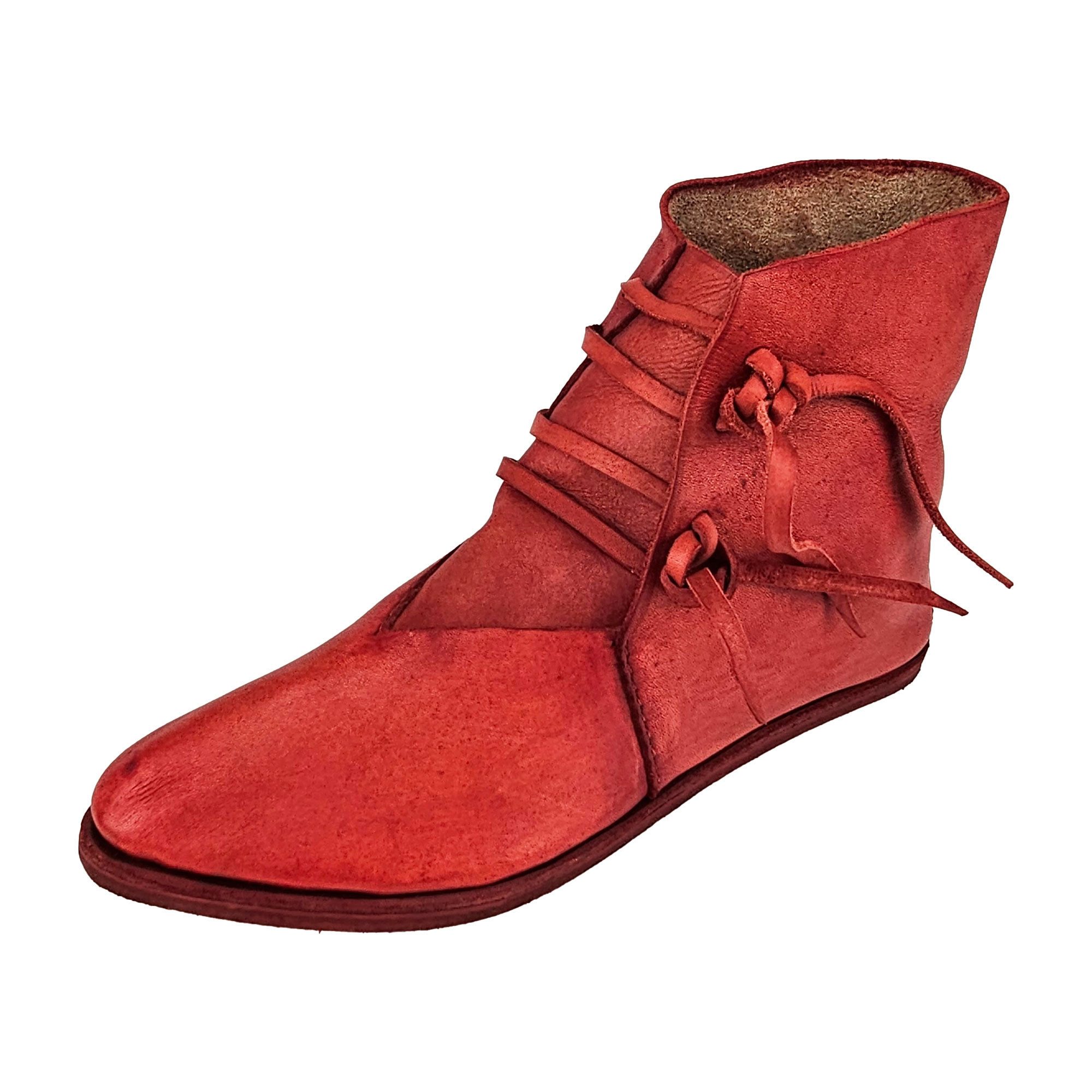 Ritter-Kostüm Mittelalter Schuhe Typ London genagelte Doppelsohle Korduan-Rot