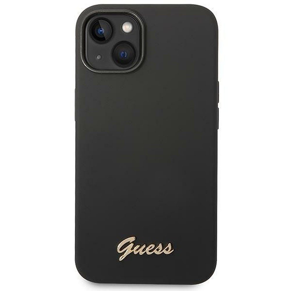 Guess Silikon Handyhülle Schutzhülle Smartphonehülle, (Spar-Set, 1-tlg., 6,7 Zoll weich), Mikrofaserfutter, Metall-Logo, flexibles Silikon
