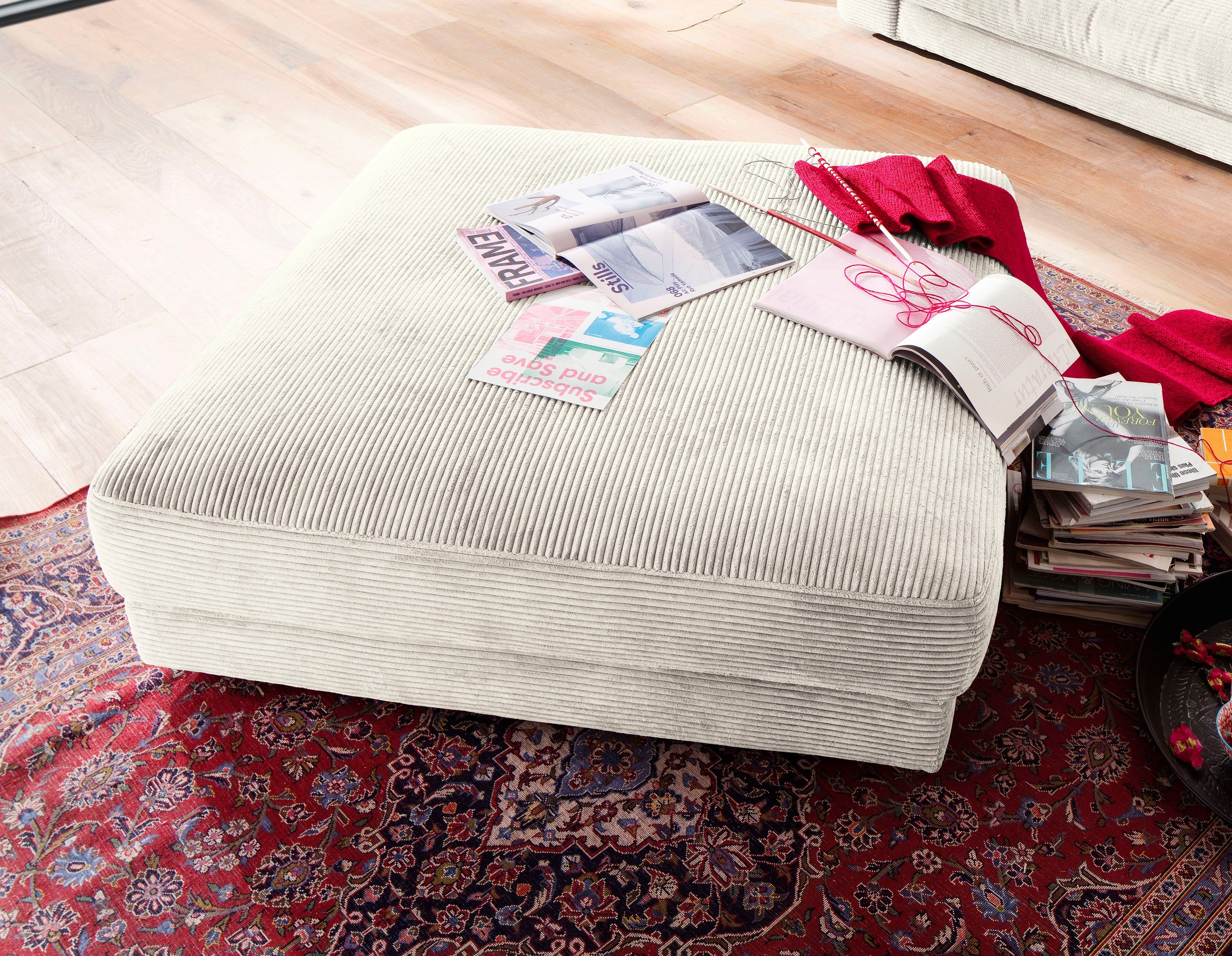 Home affaire Hocker Enisa, passend zum "Enisa"-Sofa, Bezug in Cord günstig online kaufen