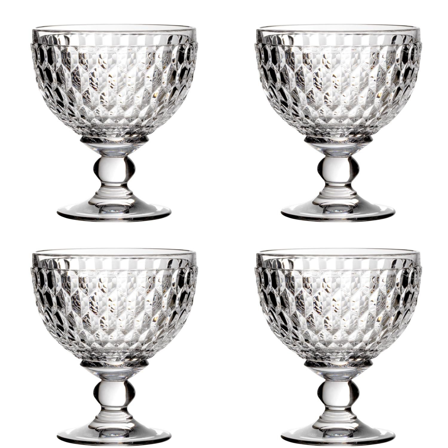 Villeroy & Boch Dessertschale Boston, Kristallglas, Spülmaschinengeeignet, Transparent, Motiv: Boston