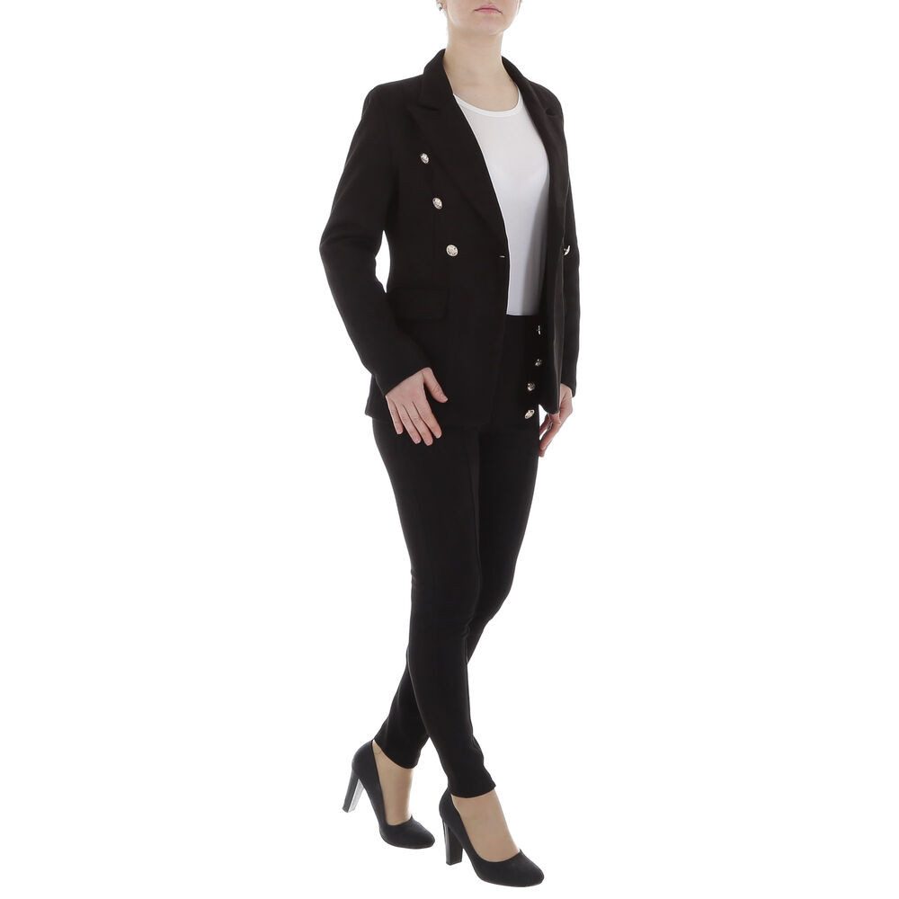 Ital-Design Suit Women Elegant (86365237) Button Placket Two-Piece in Black