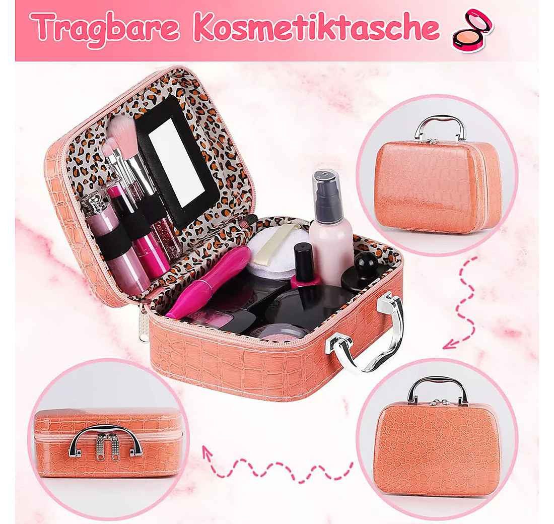 CLTYQ Lernspielzeug spielzeuge für Mädchen, schminke,Geburtstagsgeschenke,Kunststoff (22-St), Realistisches Make-up-Spielset – waschbares Make-up-Set,Kreativset