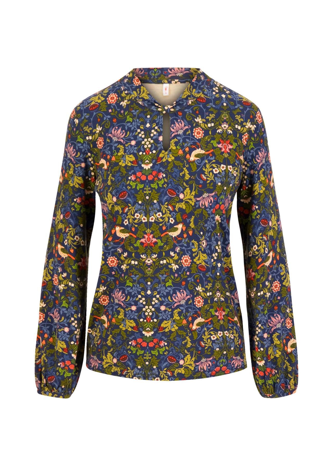 Blutsgeschwister Langarmshirt Charmantes Viskose-Longsleeve mit Keyhole-Ausschnitt für Damen