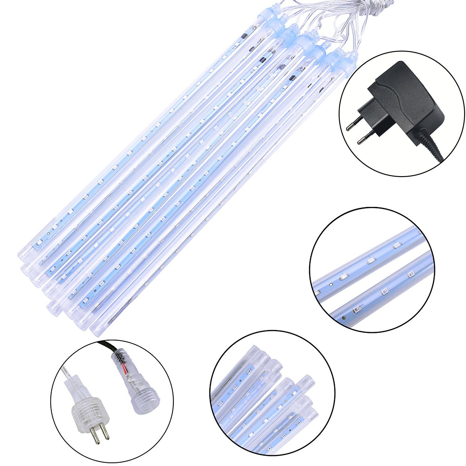 MUPOO LED-Lichtervorhang LED Meteorschauer-Lichterkette 30cm/50cm LED Licht günstig online kaufen