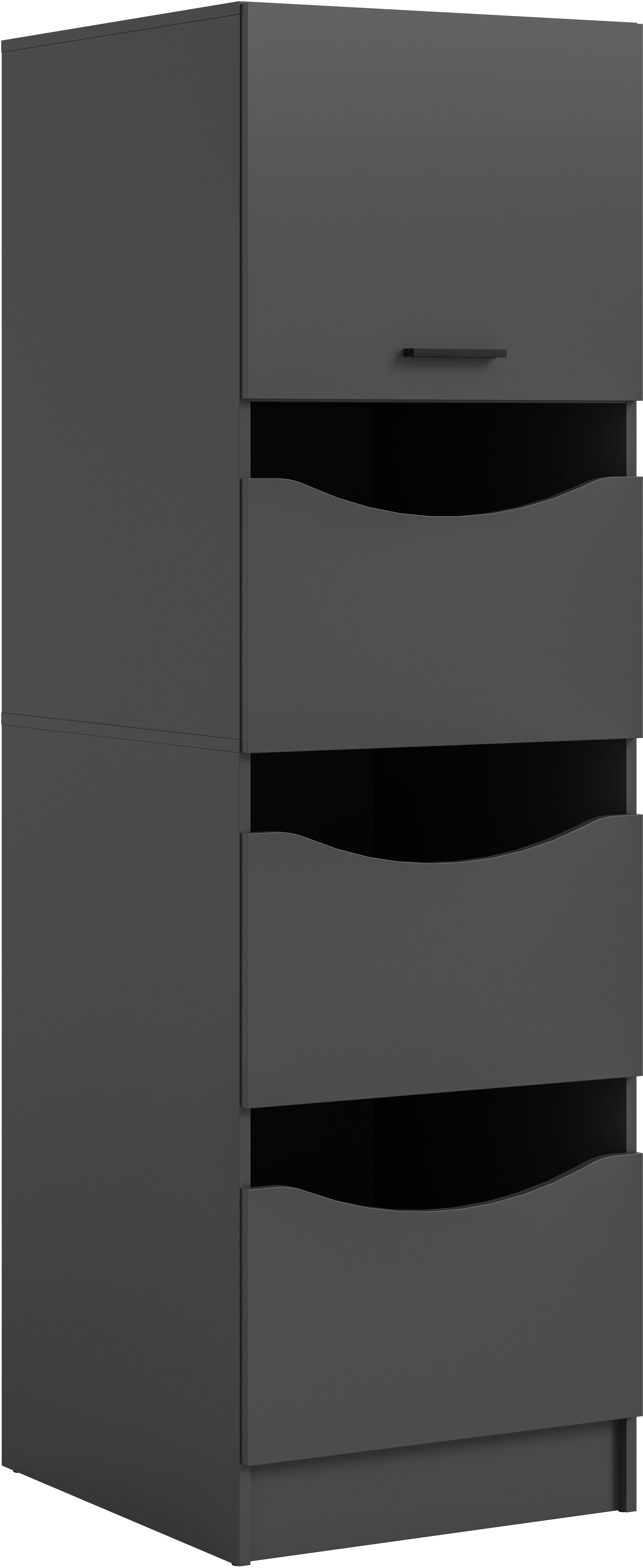 welltime Wäscheschrank FALAS, Höhe 195 cm, 4 Klappen, Wäscheorganizer (1-St., in verschiedenen Farben erhältlich) Universalschrank, Mehrzweckschrank, Badezimmer, Hauswirtschaftsschrank