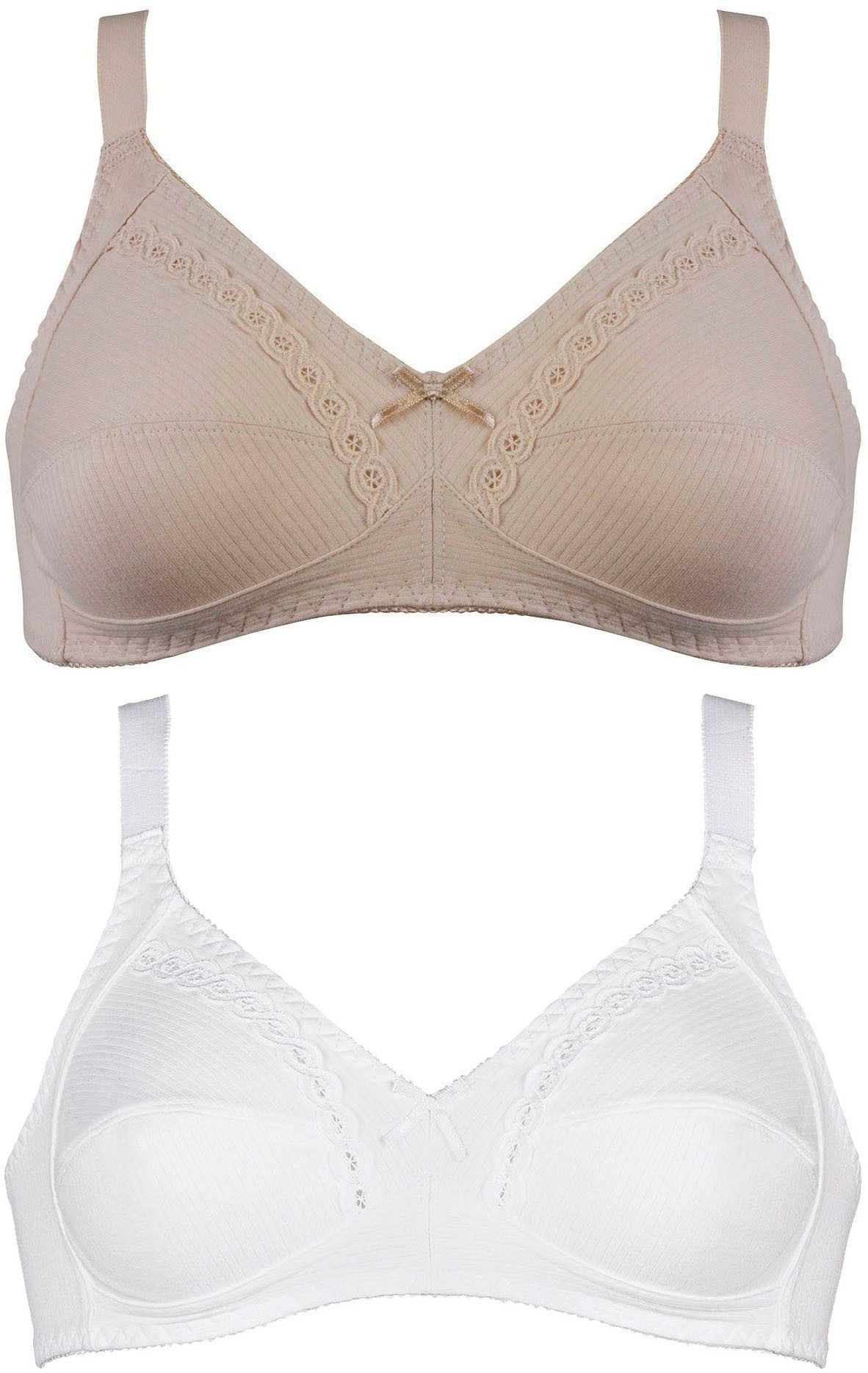 Naturana Soft-BH Classics (2er Pack) feminin, bequem, breite Träger, ohne Bügel, dekorative Schleife – Bild 2 von 5