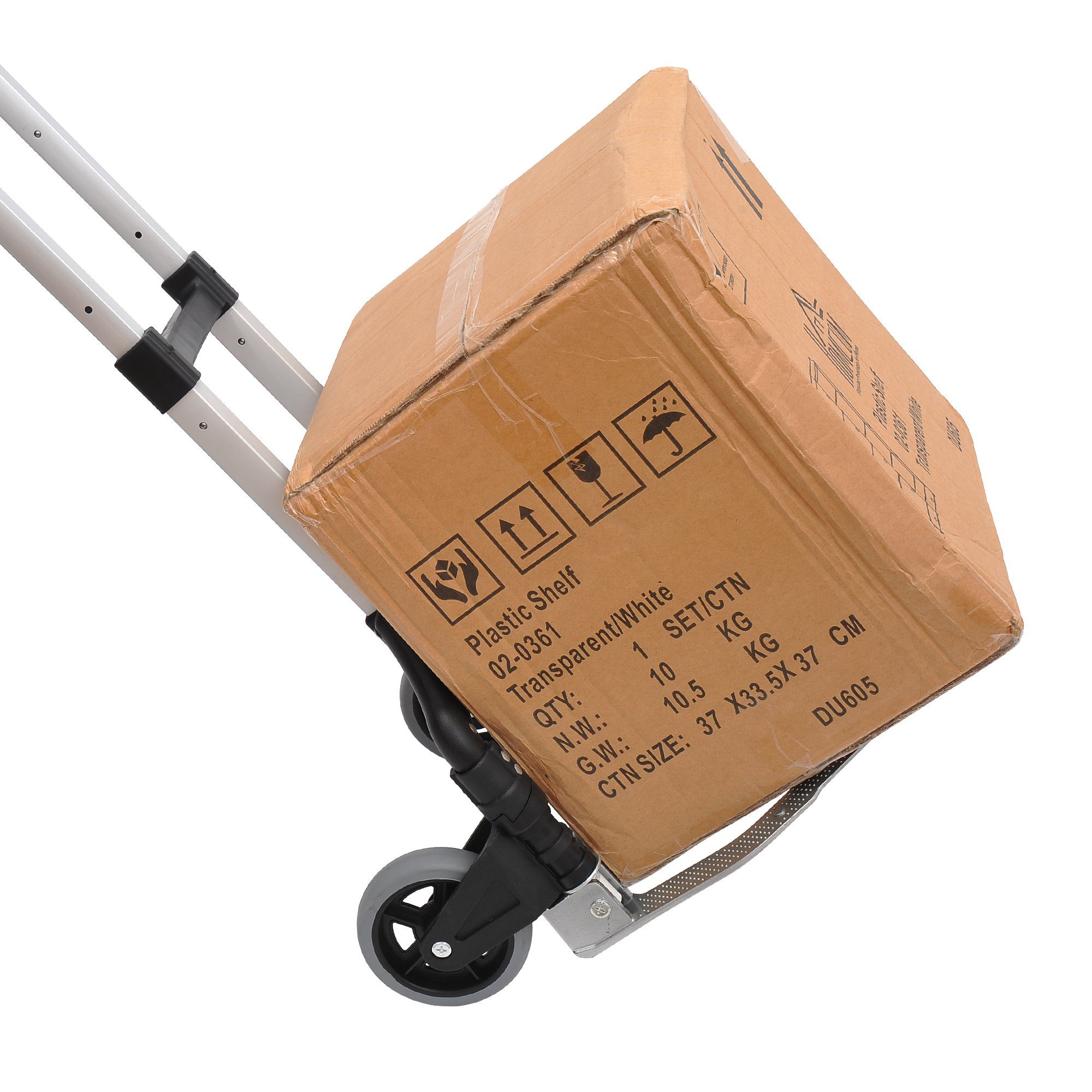 HOMCOM Sackkarre Handkarre Stapelkarre, (Transportkarre, 1-St., Transportkarre klappbar), Silber 41 x 38.5 x 100 cm