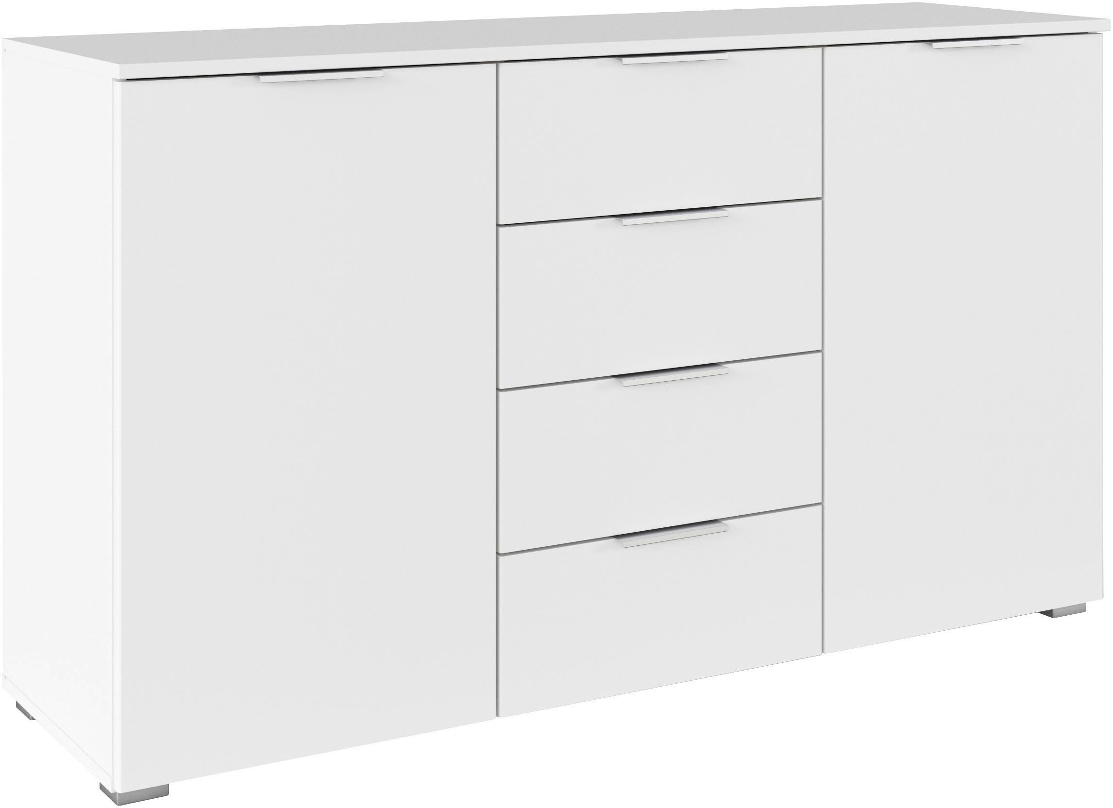 OTTO home Kombikommode Sideboard Schubladenkommode AGORDO mit Dekor- oder Hochglanzfront (in zwei Griff-Farben, Breite 120 cm), vier große Schubladen, mit insgesamt 4 Einlegeböden MADE IN GERMANY