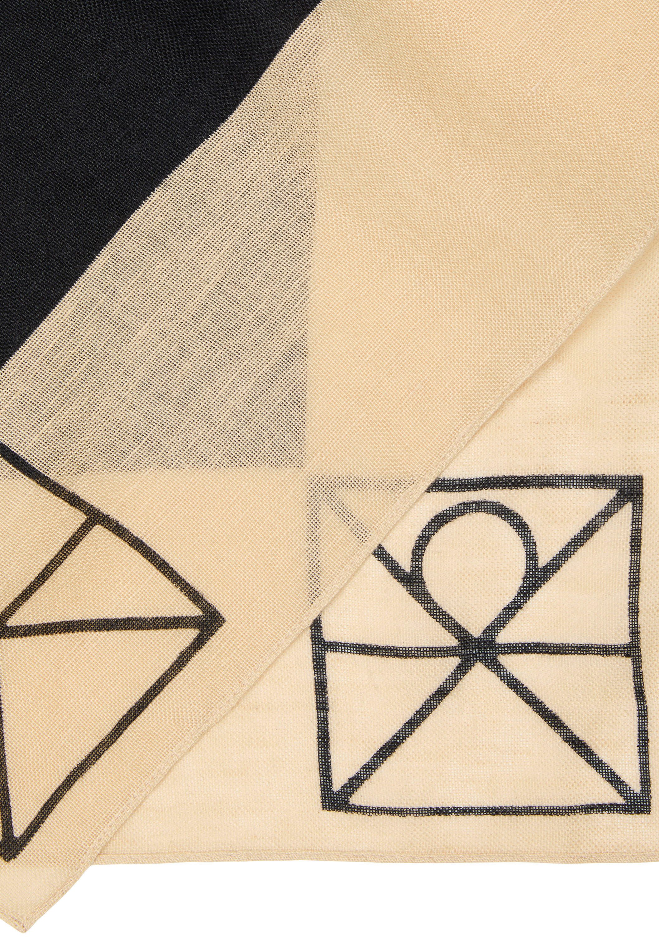 Calvin Klein Modetuch LINEN BLEND EMBLEM PAREO SCARF, Mit Farbkontrasten