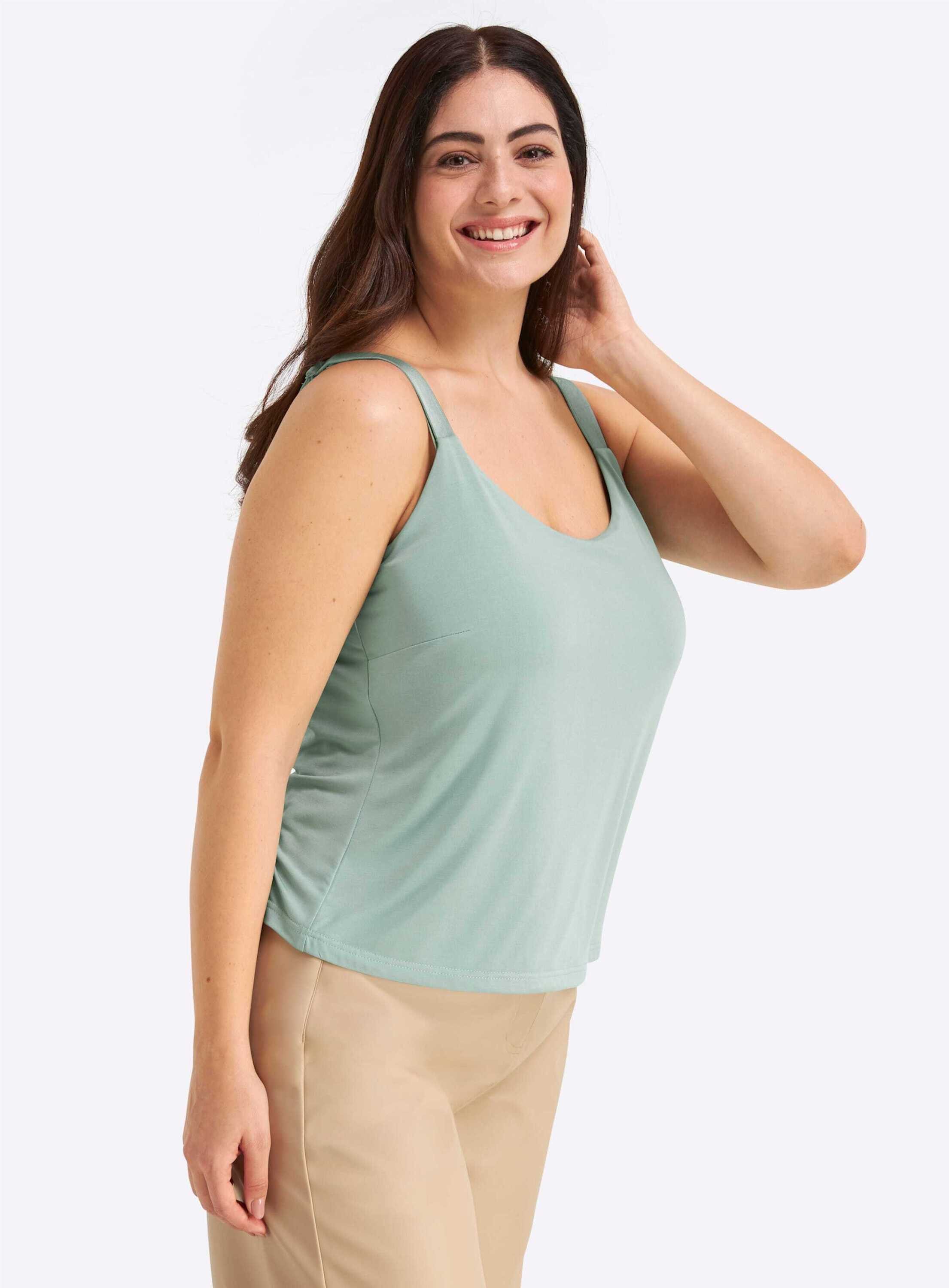 Sheego Shirttop Spaghettitop Ärmellos