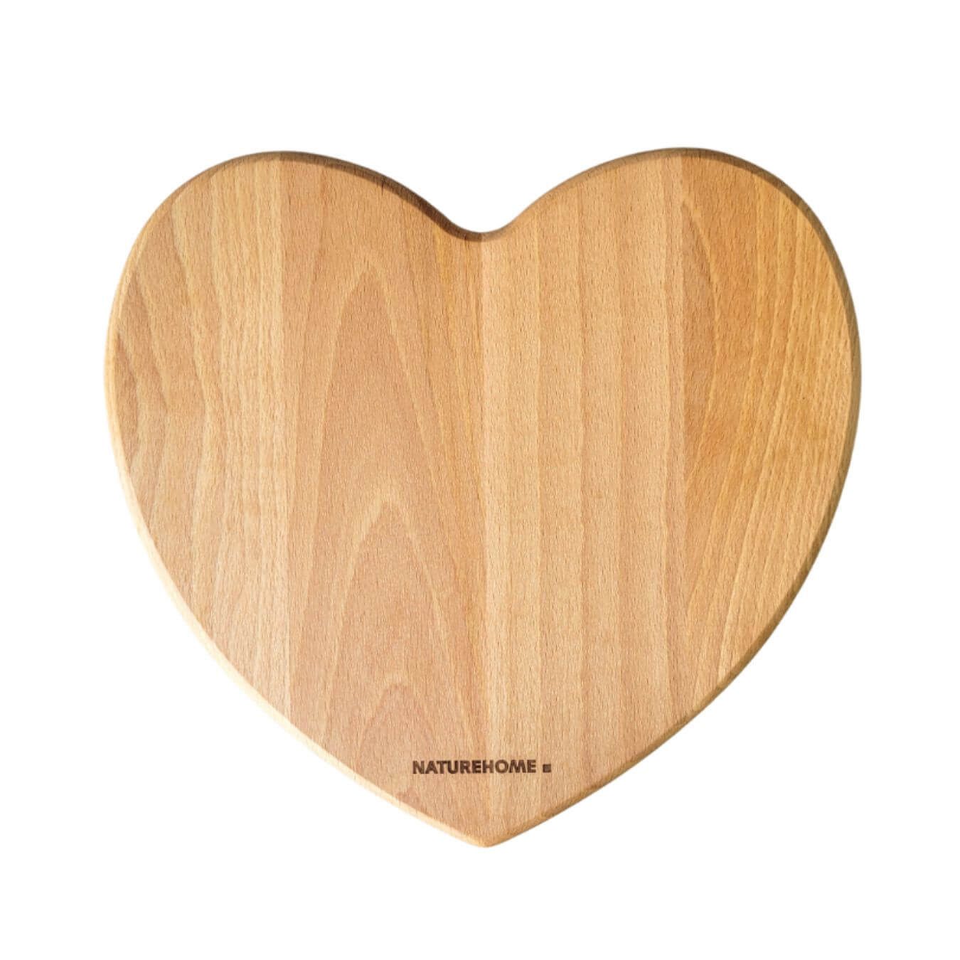 NATUREHOME Schneidebrett Schneidebrett Herz Buche 22,5x24x1,5cm, Holz, (1-St), nachhaltig, handarbeit, langlebig, lebensmittelecht