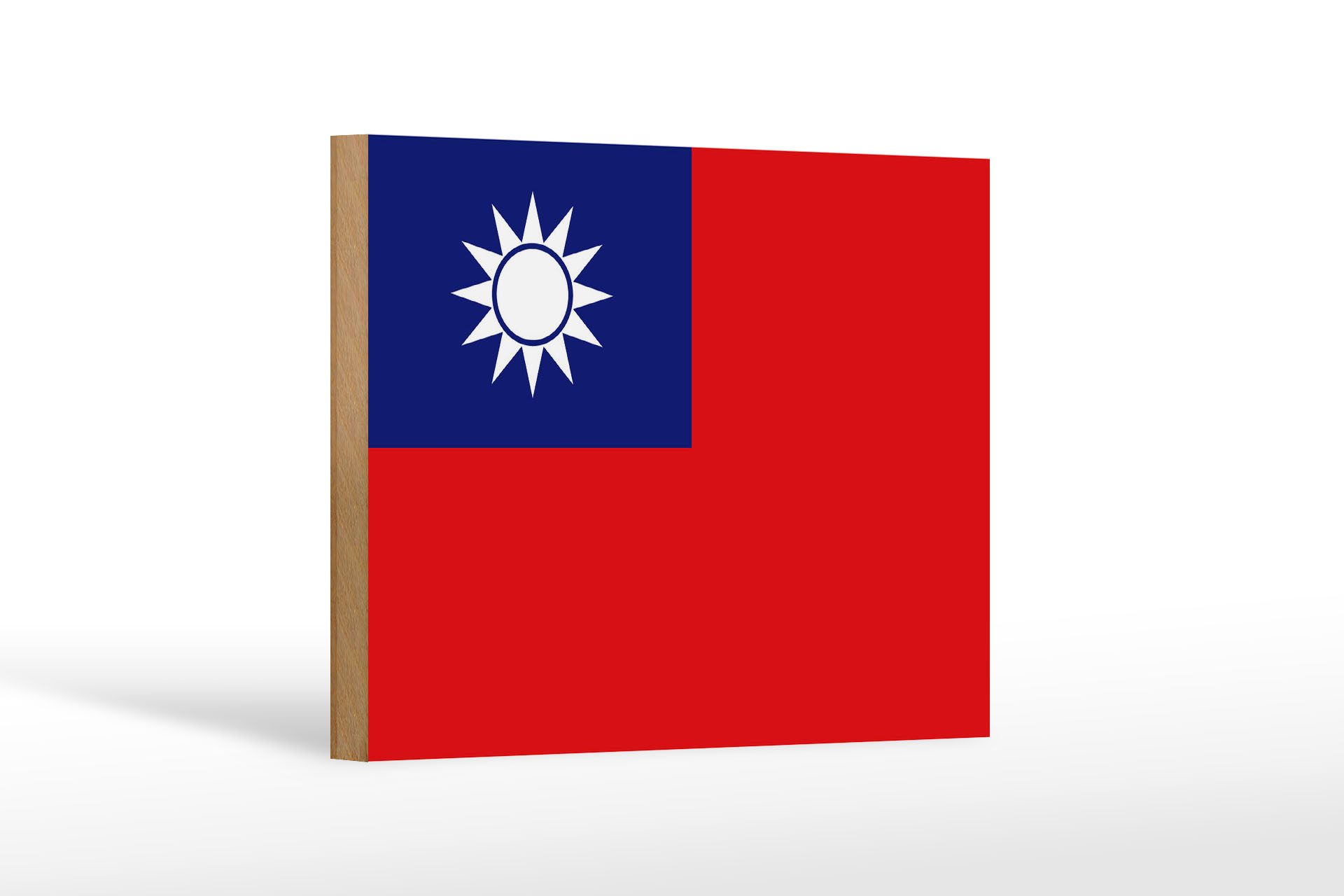 Femer GmbH Holzbild Flagge China 18x12 cm flag of Taiwan, Flaggen (1 St), Glatte Holzfaserplatte (MDF), vorn beschichtet