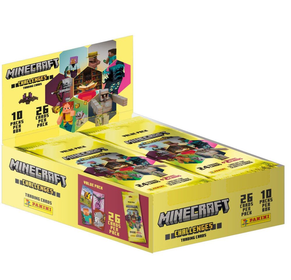 Panini Sammelkarte Minecraft - Challenges Trading Cards Fat Packs Display (10)