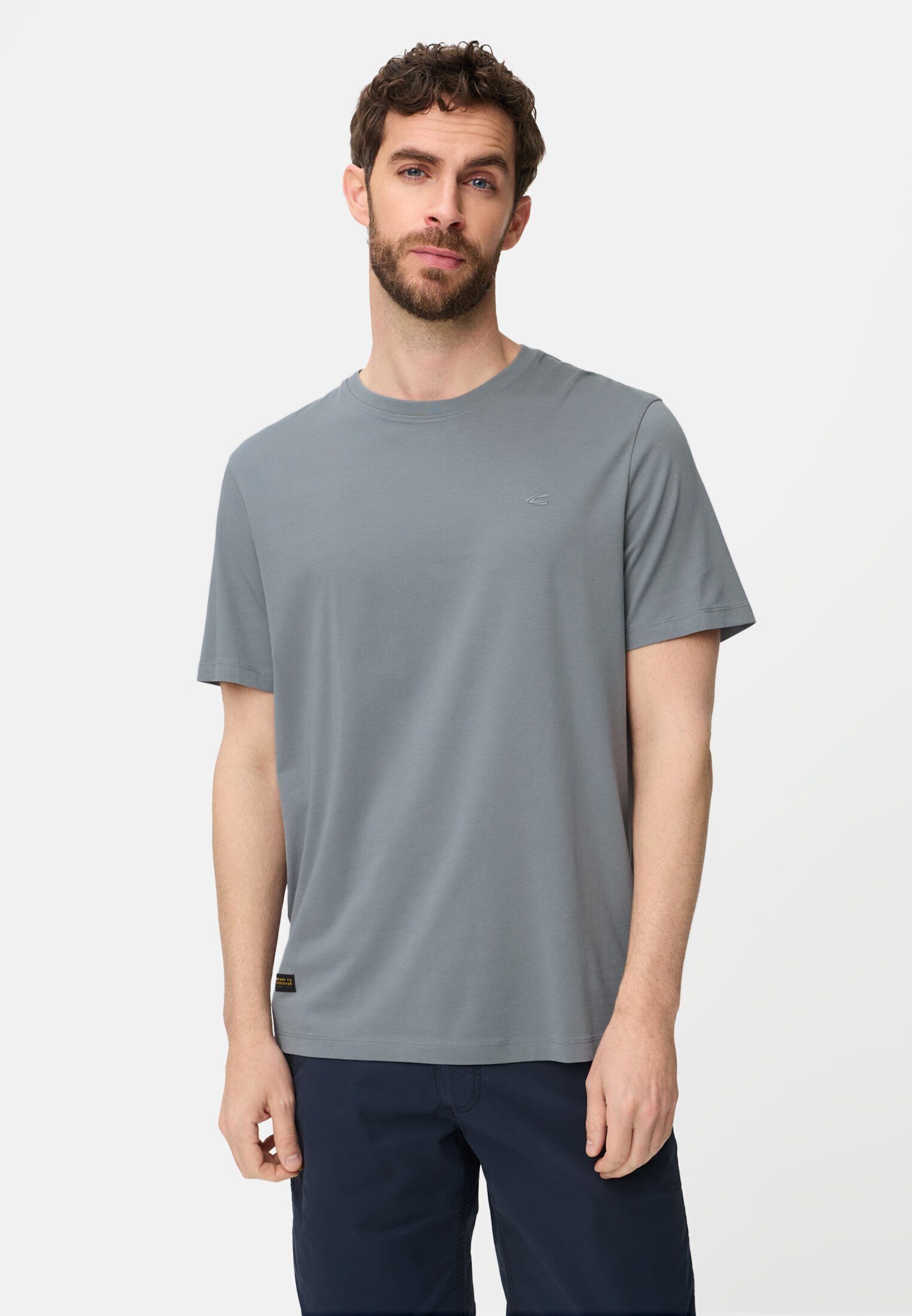 camel active T-Shirt mit Rundhalsausschnitt Kurzarm