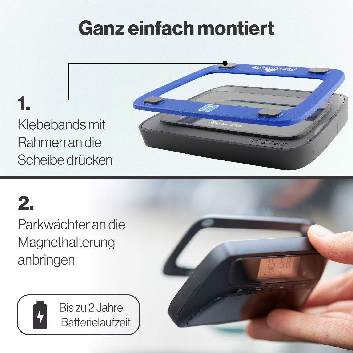 Parkwächter elektronische Parkscheibe Parkwächter Digitale Parkscheibe V0 abnehmbar entspricht StVo – Bild 5 von 5