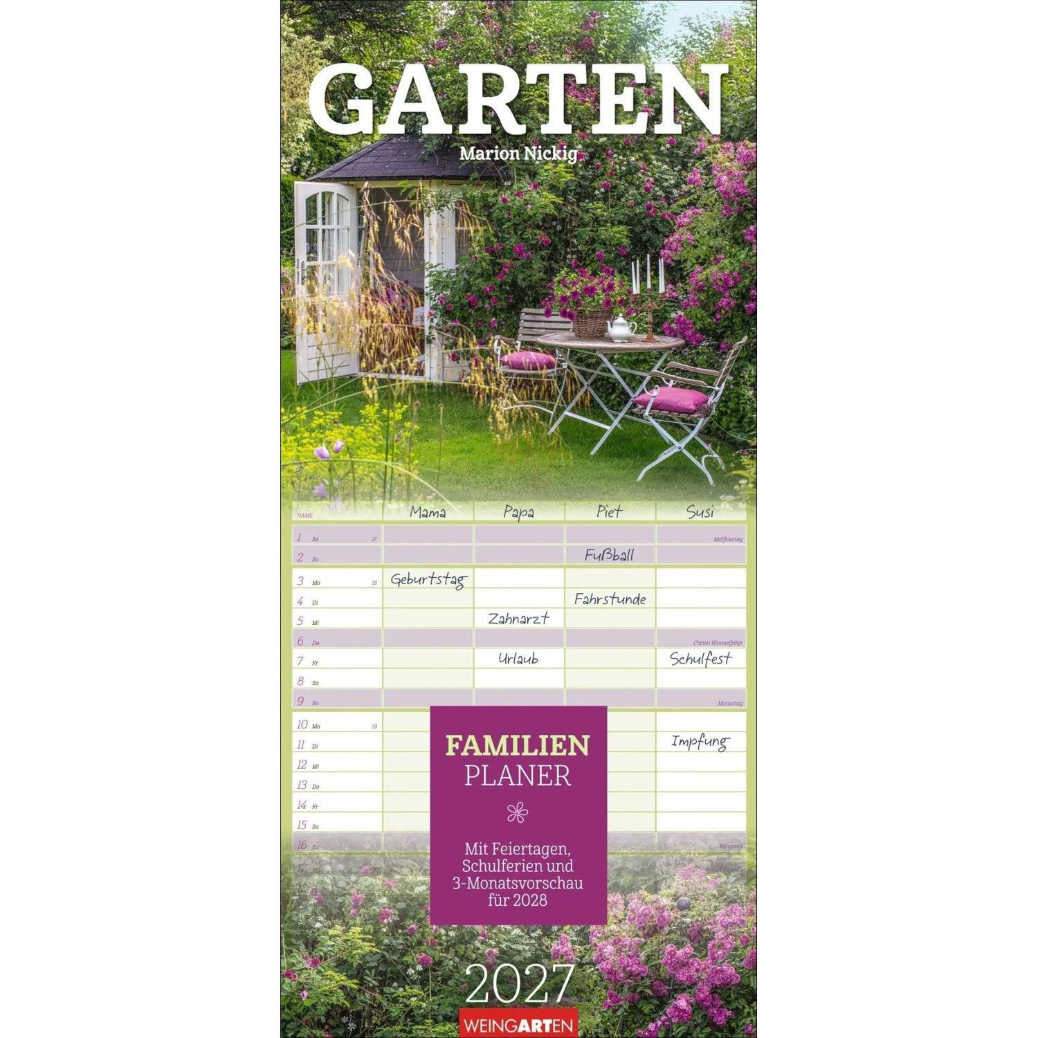 Wandkalender Garten Familienplaner 2027