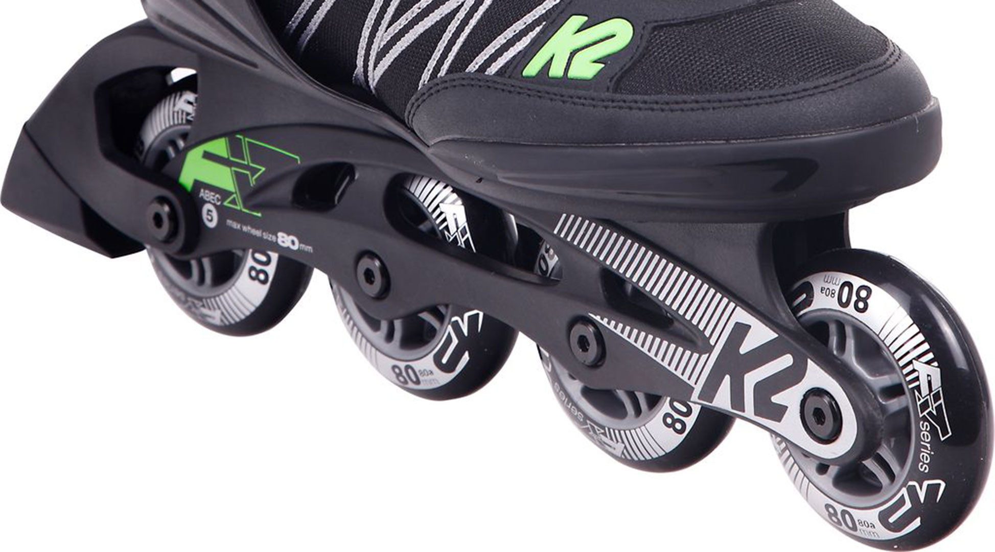 K2 Inlineskates K2 F.I.T. 80 Inline Skate black/green – Bild 5 von 5