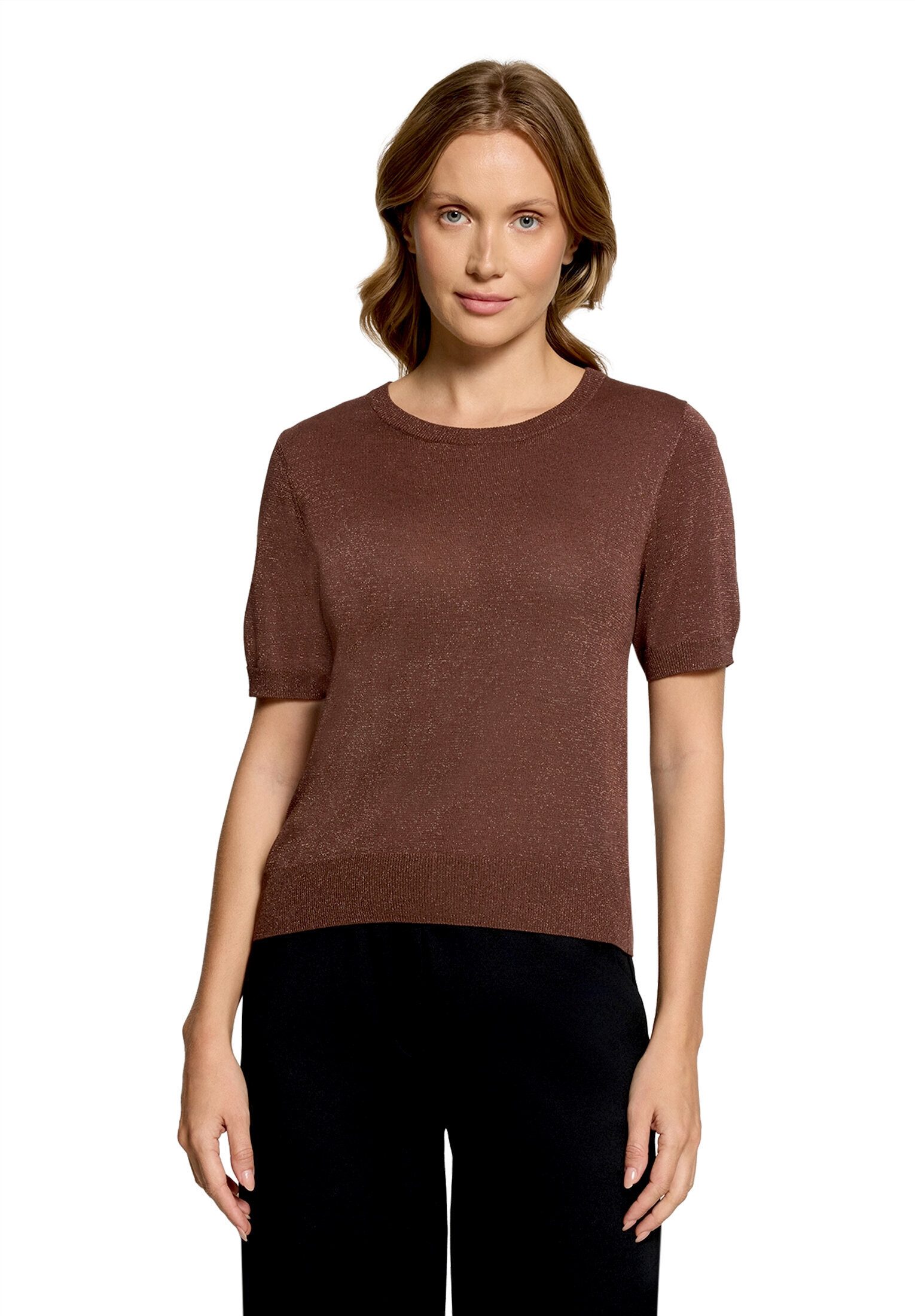 Betty&Co Kurzarmshirt Damen mit Lurexfaden (1-tlg)