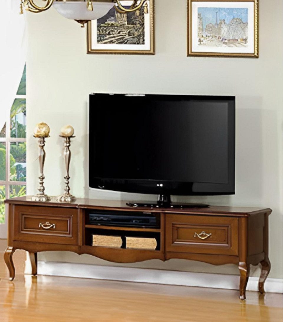 Lowboard Klassisches TV-Sideboard aus massivem Holz mit Stauraum