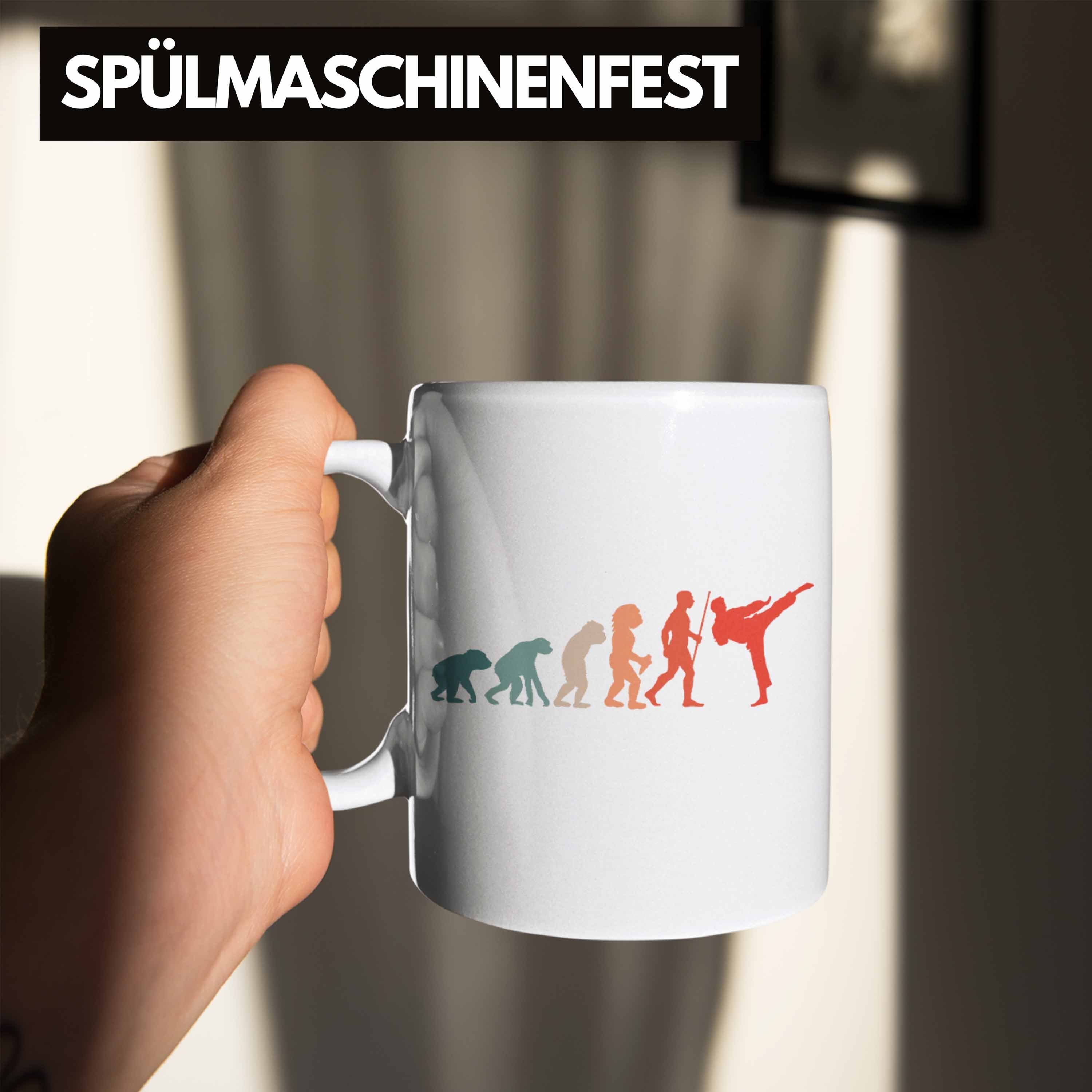 Jiu Kampfsport-Fans Geschenk Geschenkidee Evolution Weiss Karate-Tasse Tasse Trendation Jitsu