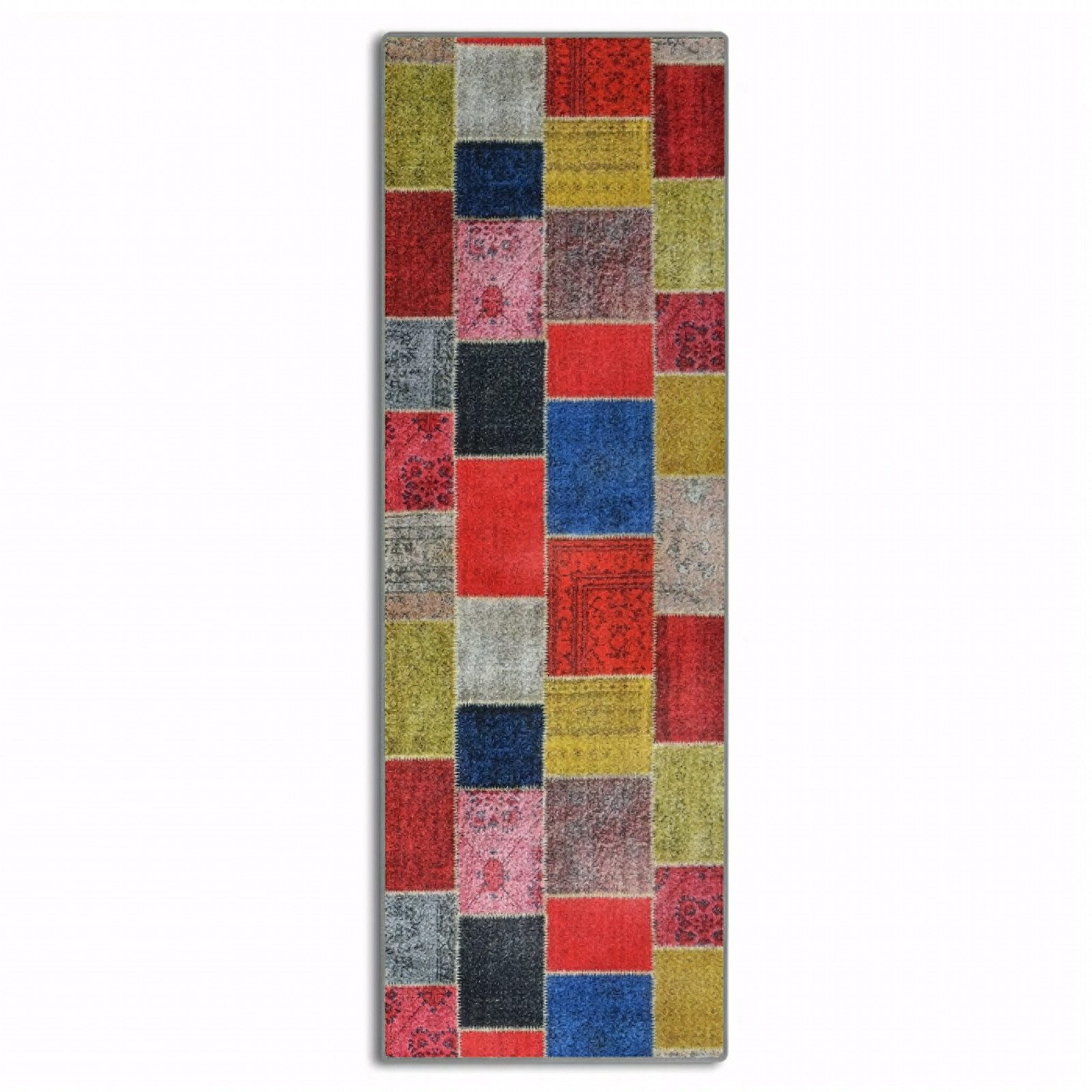 Floordirekt Läufer Monsano, Teppichläufer erhältlich in 2 Farben & vielen Größen, rechteckig, Höhe: 7 mm, Patchwork-Design
