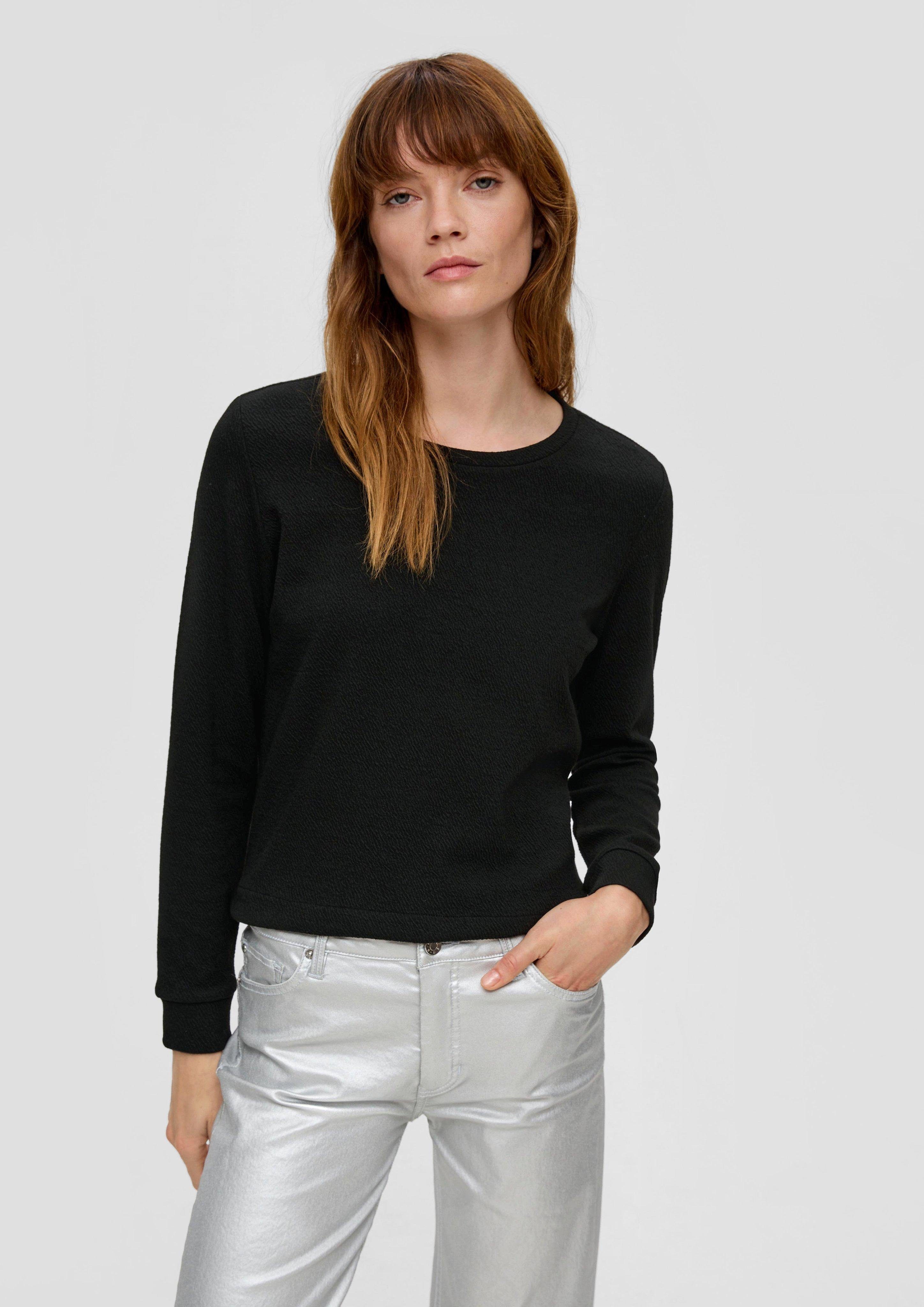 s.Oliver Sweatshirt Doubleface-Sweatshirt mit Viskose schwarz